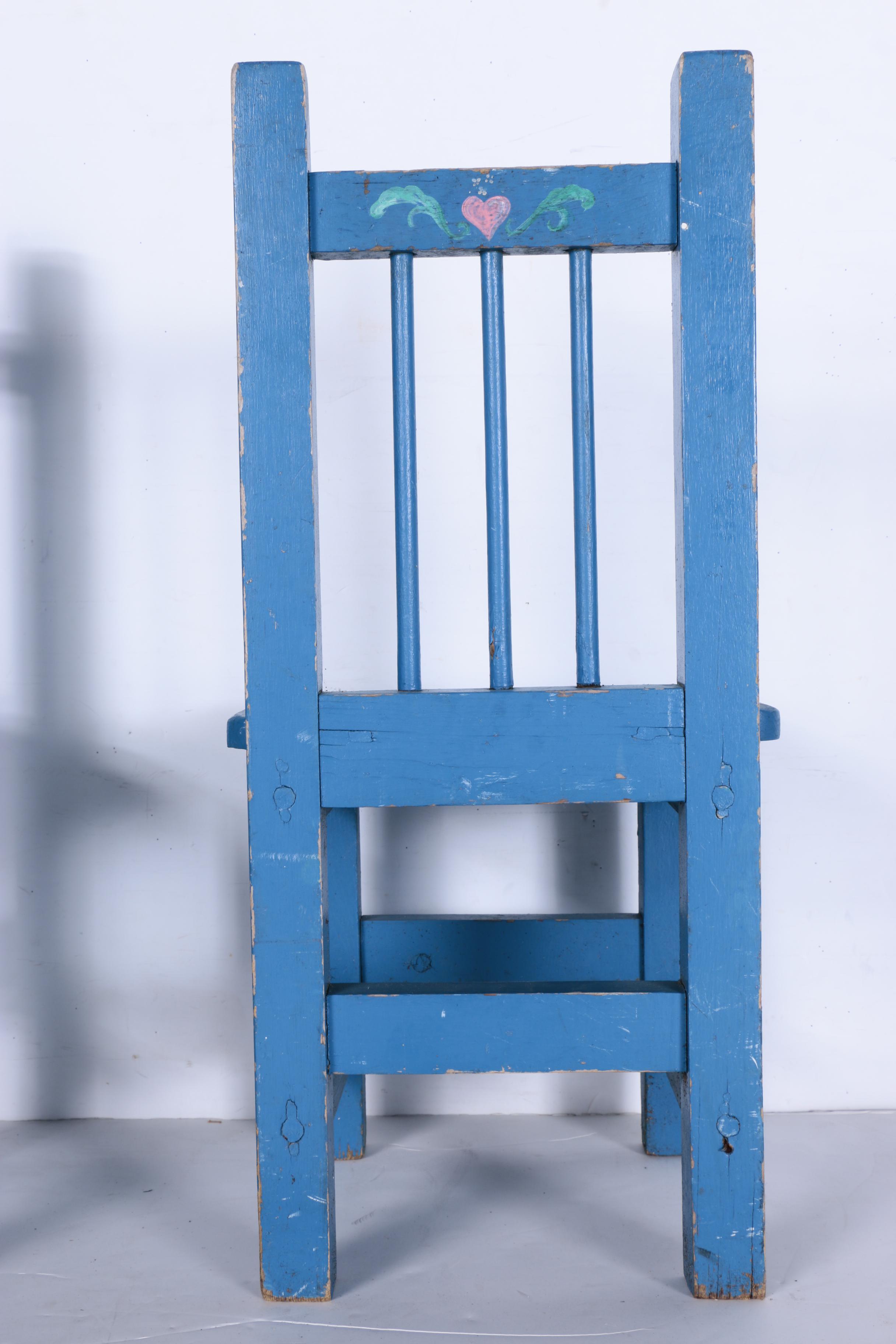 Child Sized Spindle Back Chairs in Blue