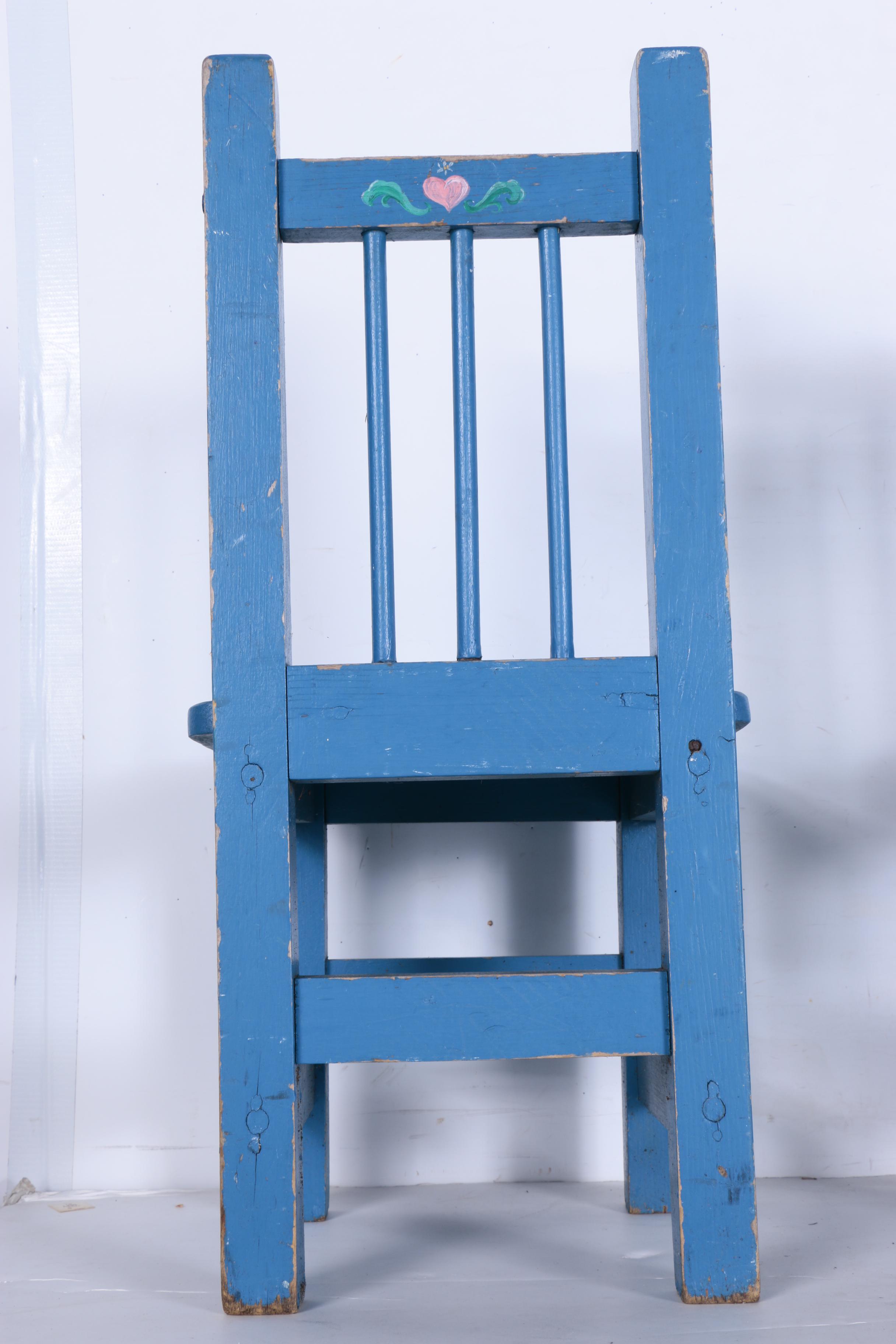 Child Sized Spindle Back Chairs in Blue