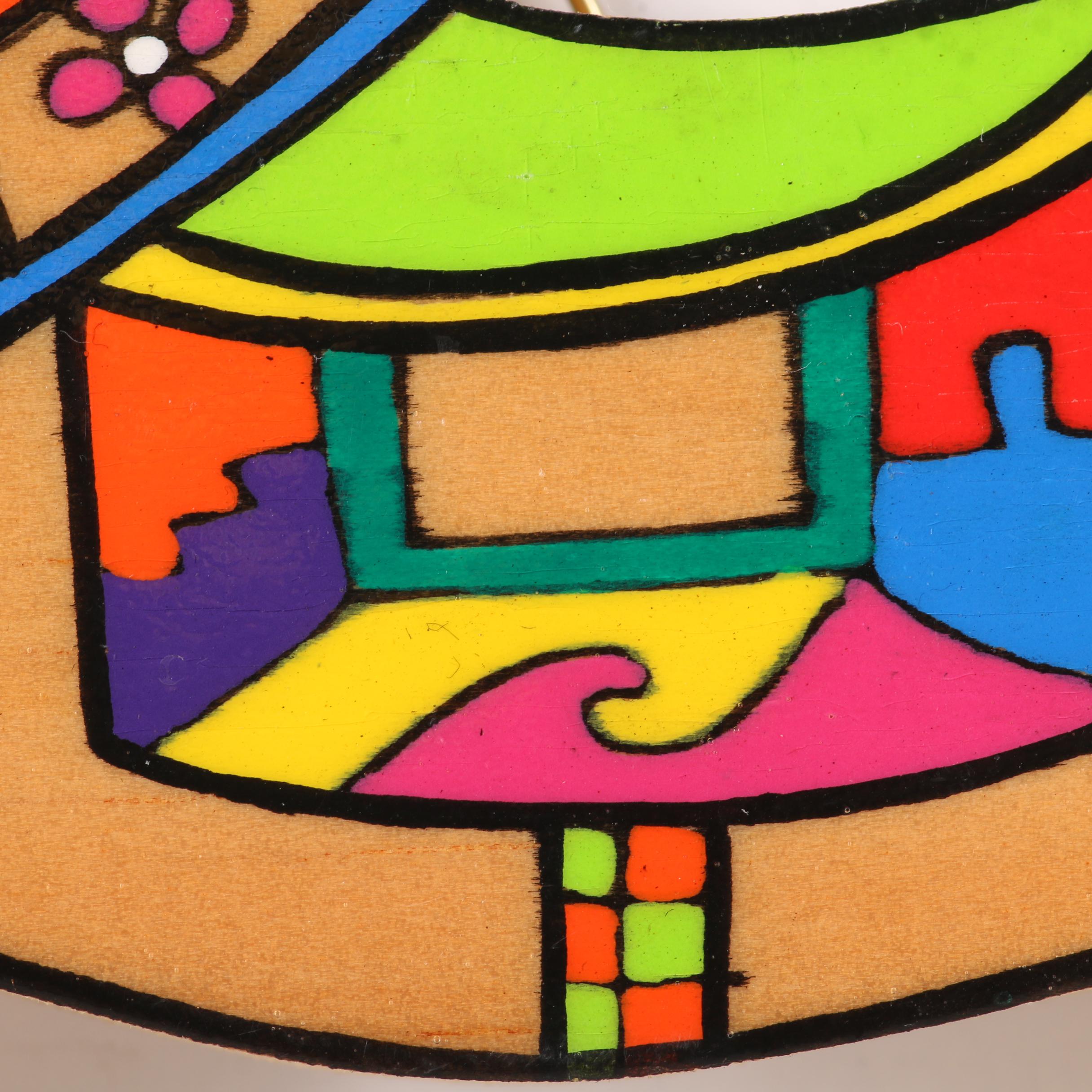 Central American Style Wooden Wall Decor of Horse