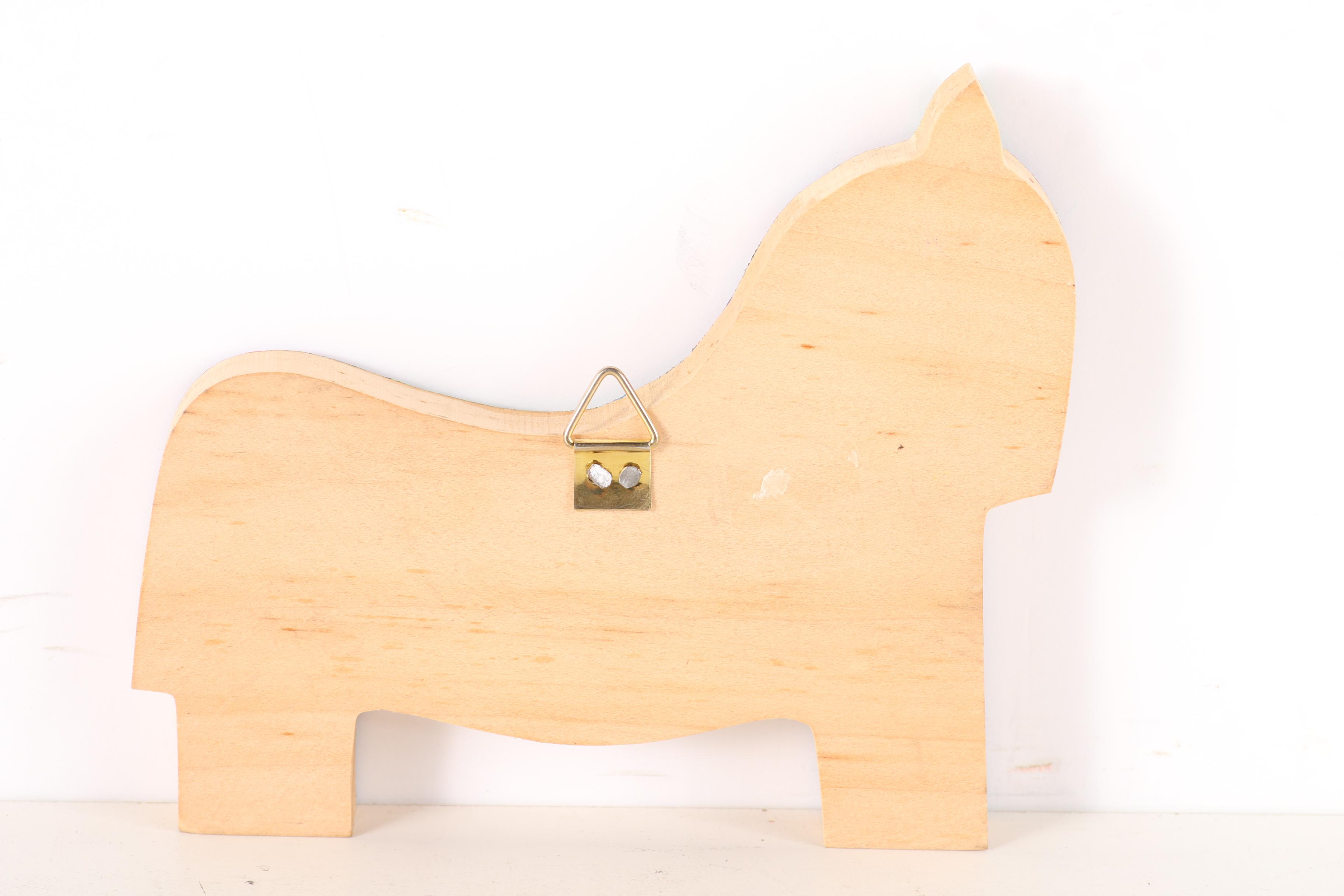 Central American Style Wooden Wall Decor of Horse