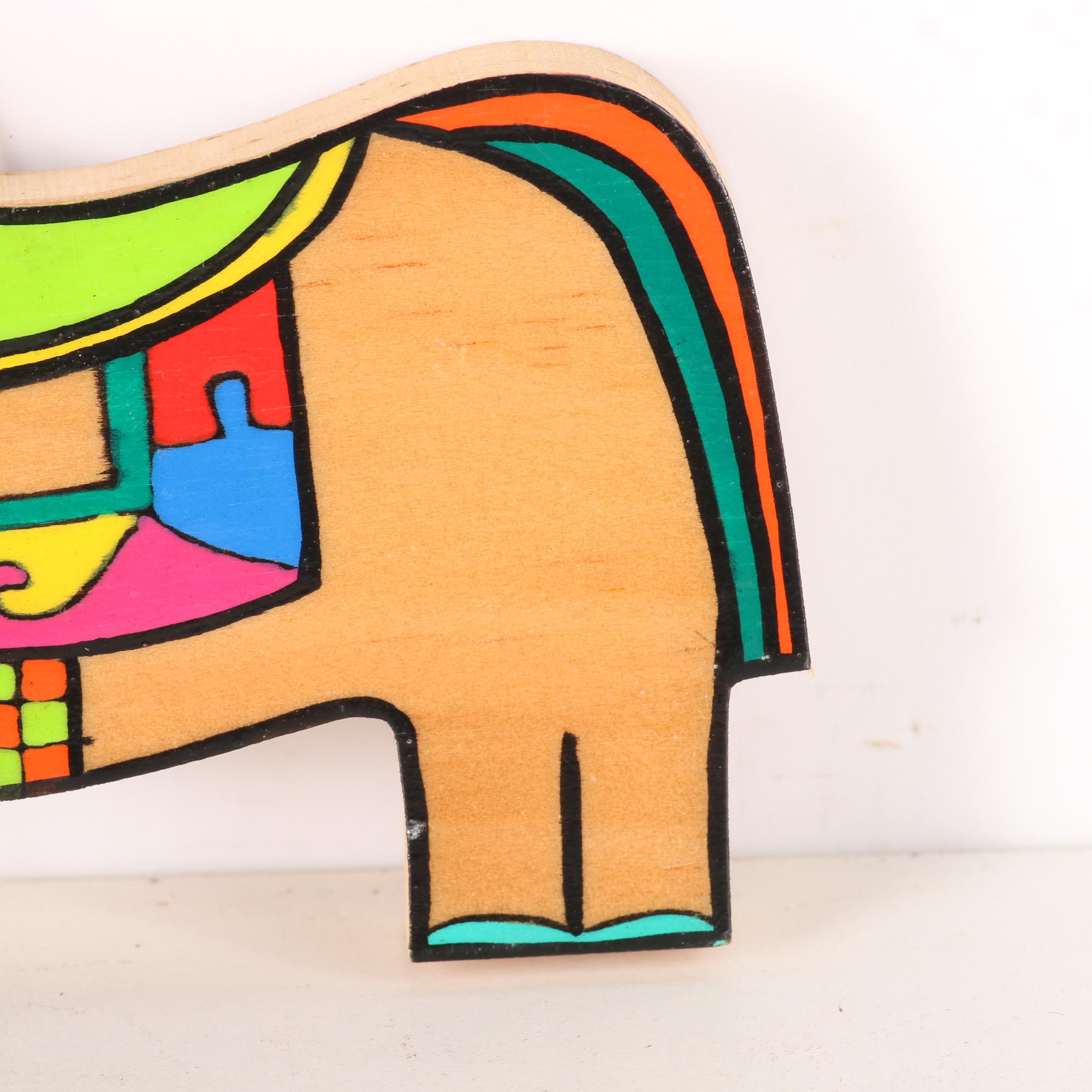 Central American Style Wooden Wall Decor of Horse
