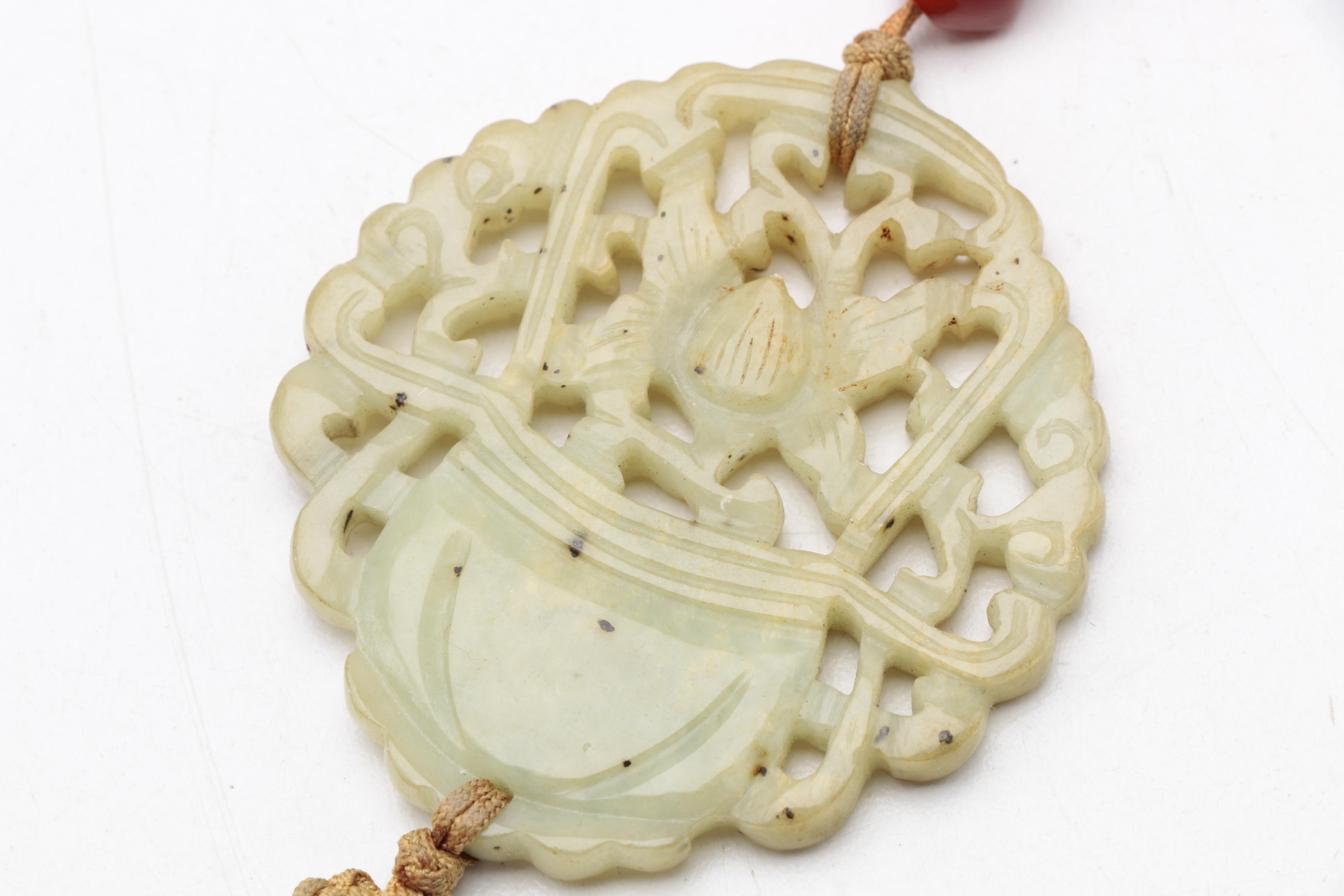 Stone Décor Pieces Including Chinese Dragon and Pendant