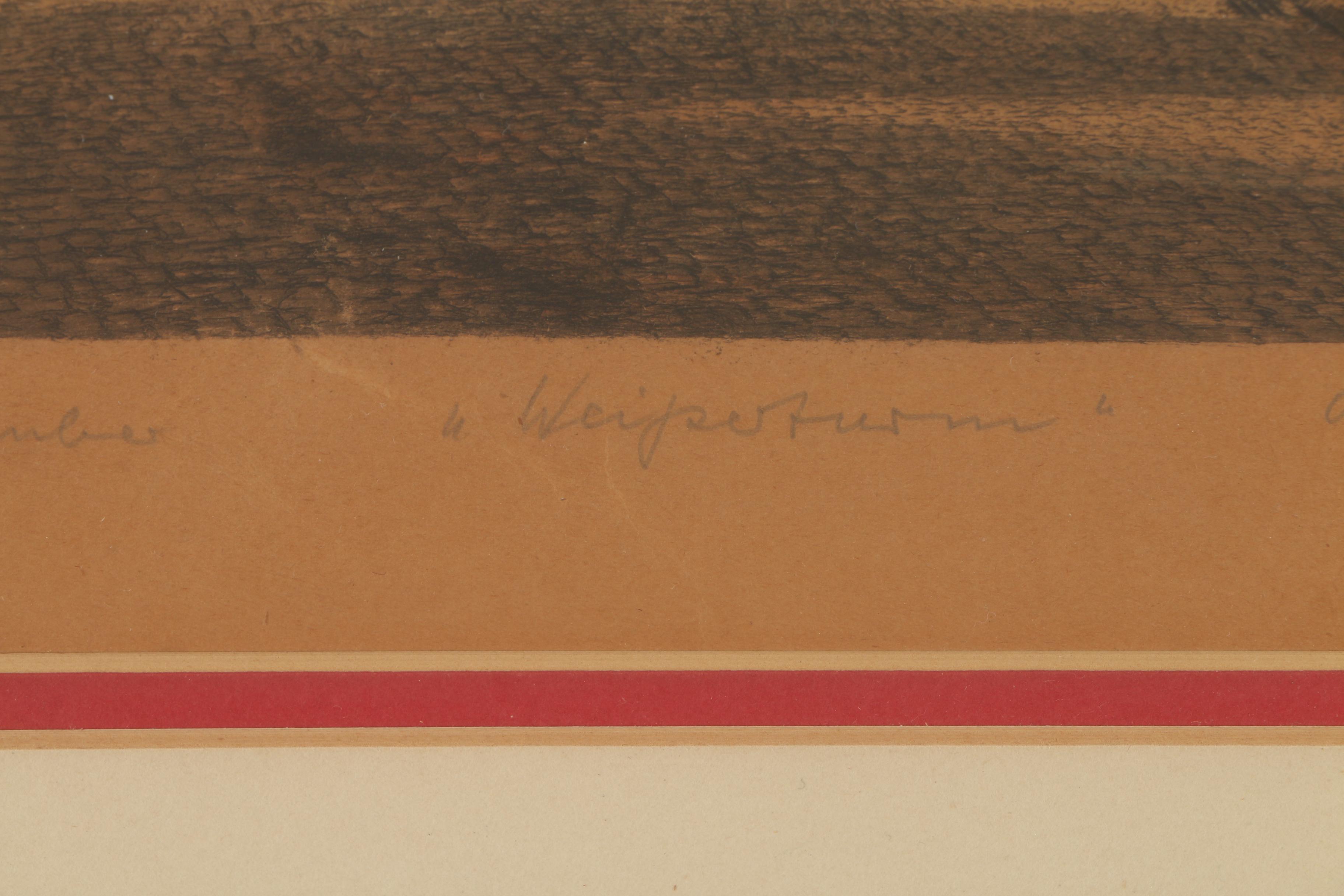 Hand Colored Etching of Rothenburg ob der Tauber "Weißerturm"