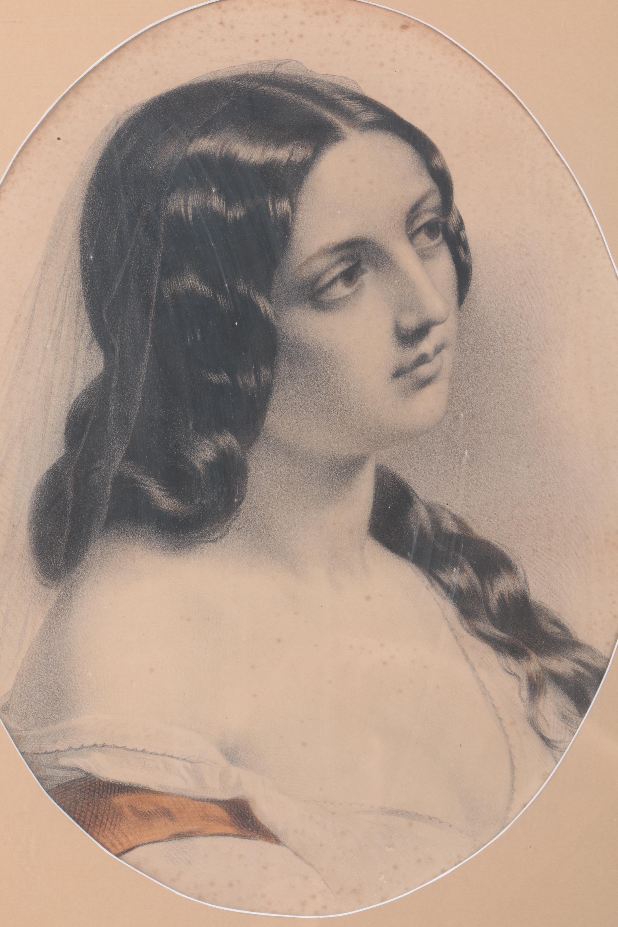 Intaglio Print of Woman in Veil