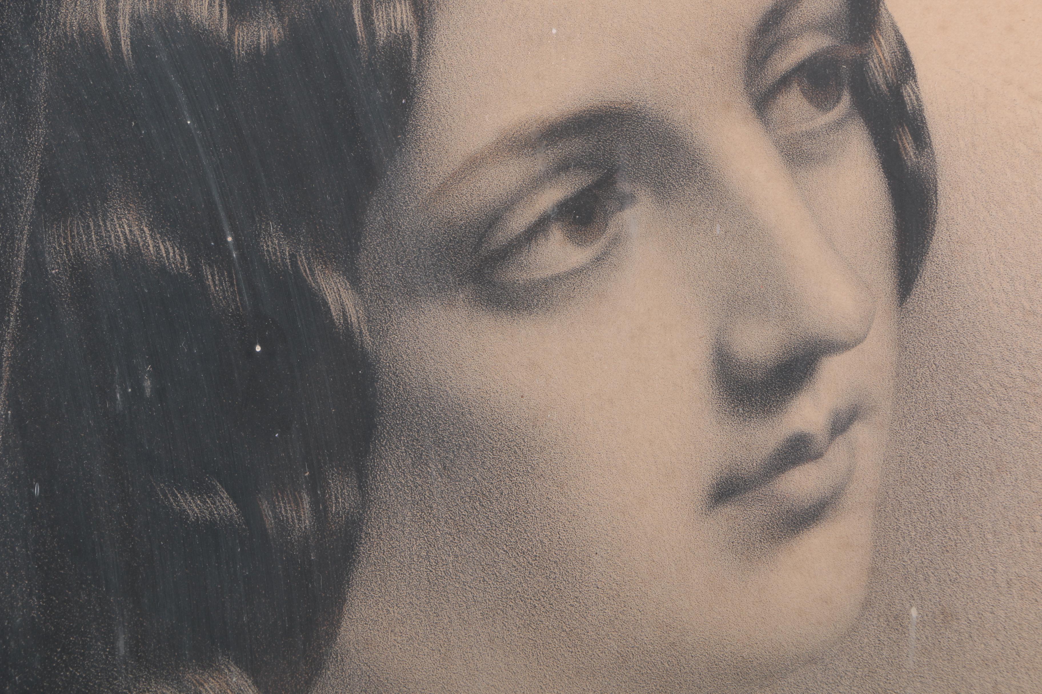 Intaglio Print of Woman in Veil