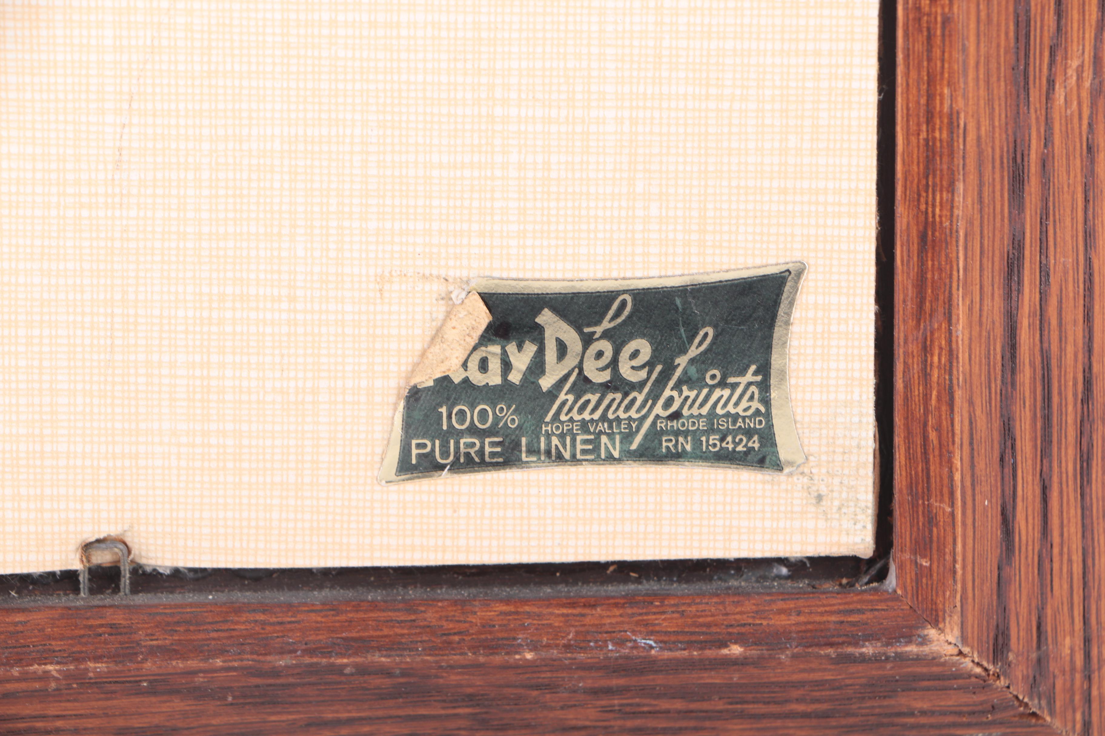 Kay Dee Handprints Serigraph on Linen of Winter Scene