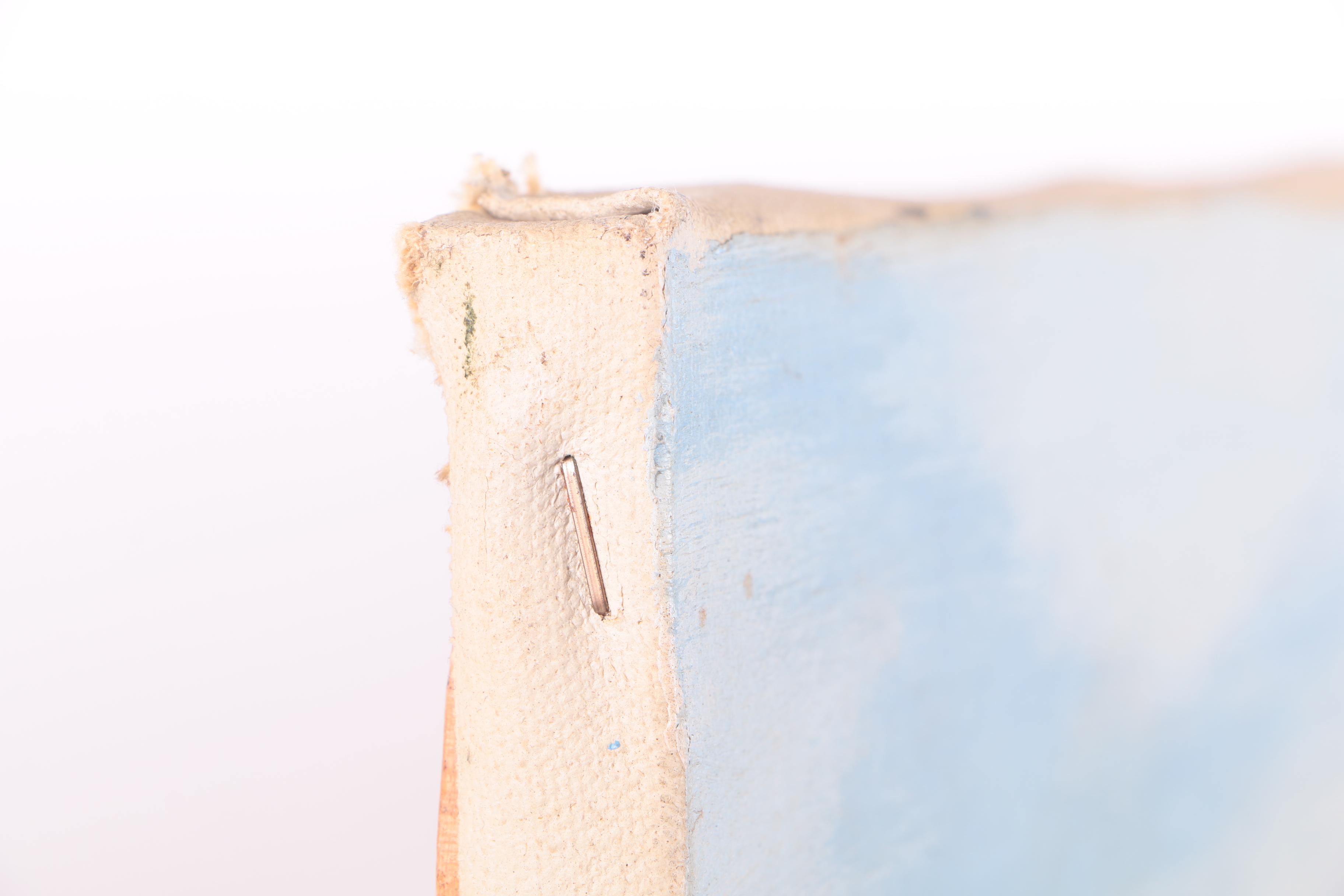 Emerson 1973 Oil Painting on Canvas of Waves Crashing Against a Rocky Shoreline