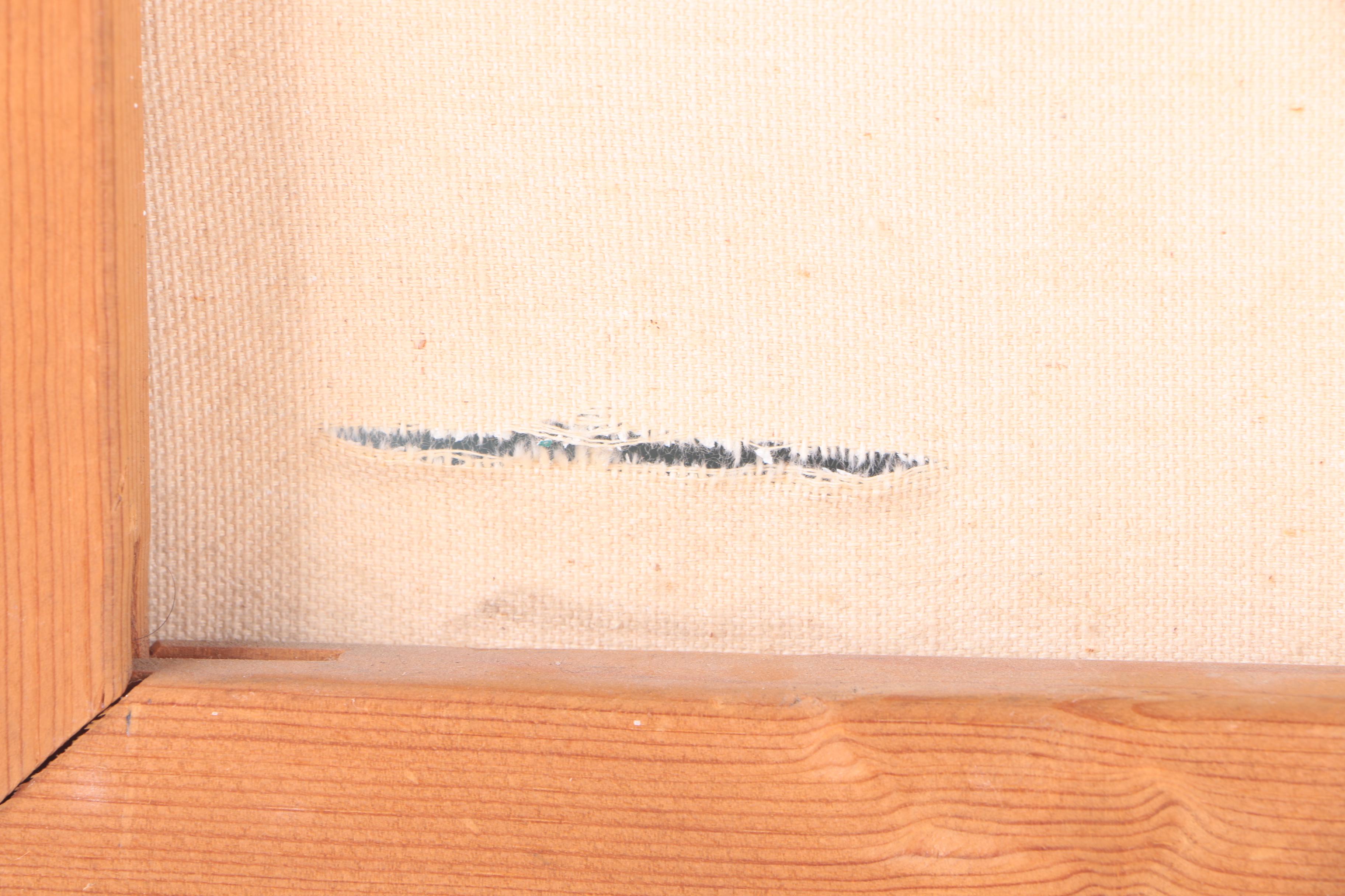 Emerson 1973 Oil Painting on Canvas of Waves Crashing Against a Rocky Shoreline