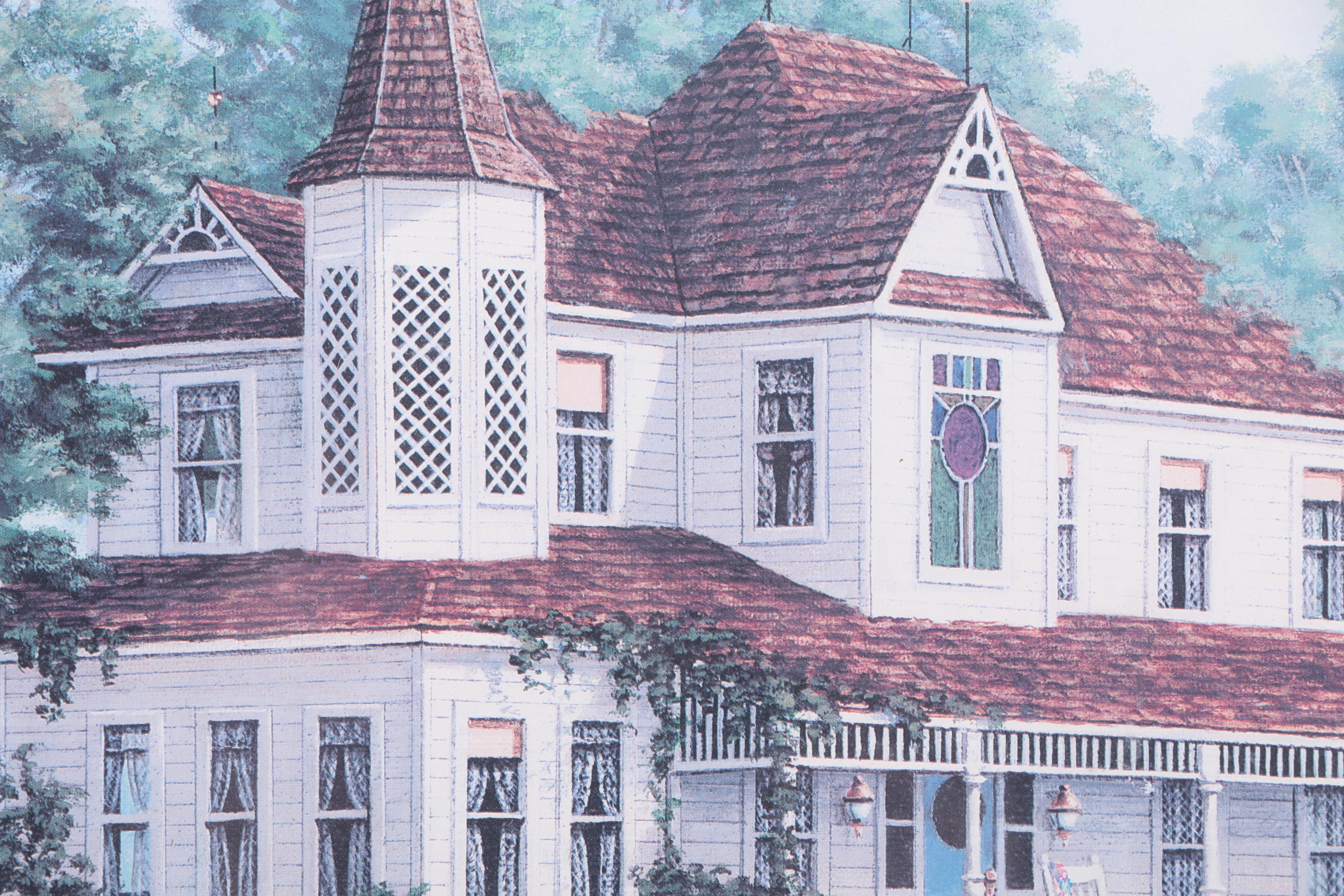 Offset Lithograph of Victorian House