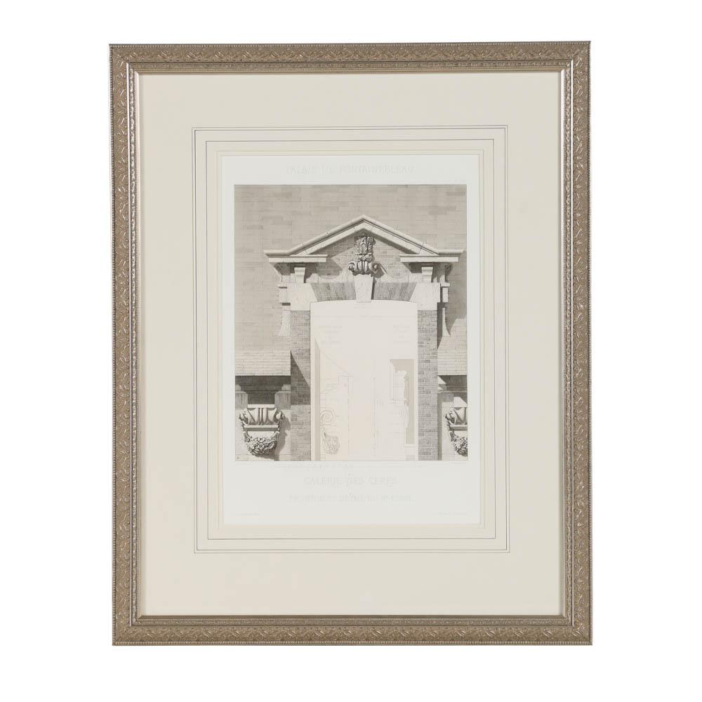 Etching on Paper of Architectural Details for the Palais De Fontainebleau