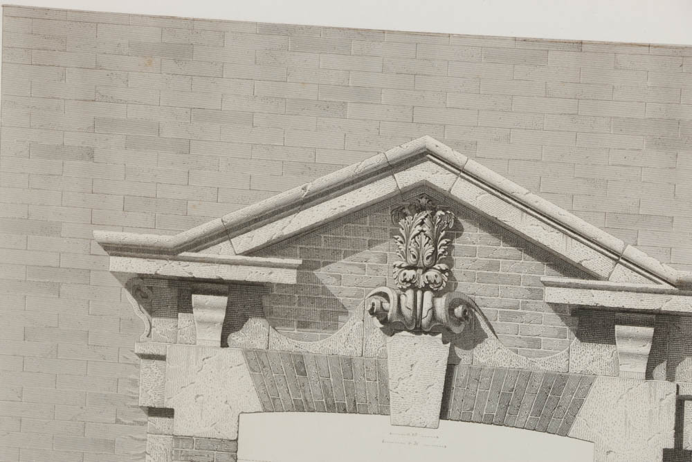 Etching on Paper of Architectural Details for the Palais De Fontainebleau