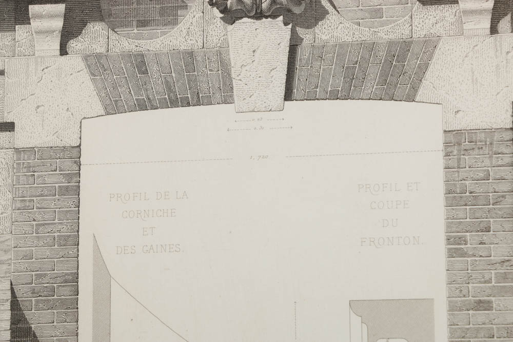 Etching on Paper of Architectural Details for the Palais De Fontainebleau