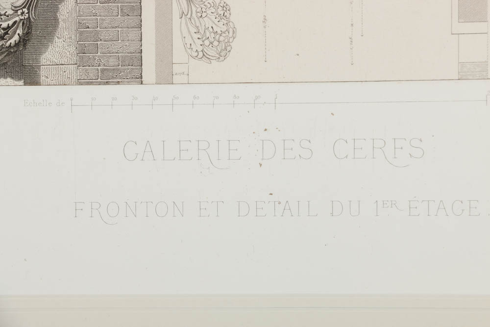 Etching on Paper of Architectural Details for the Palais De Fontainebleau