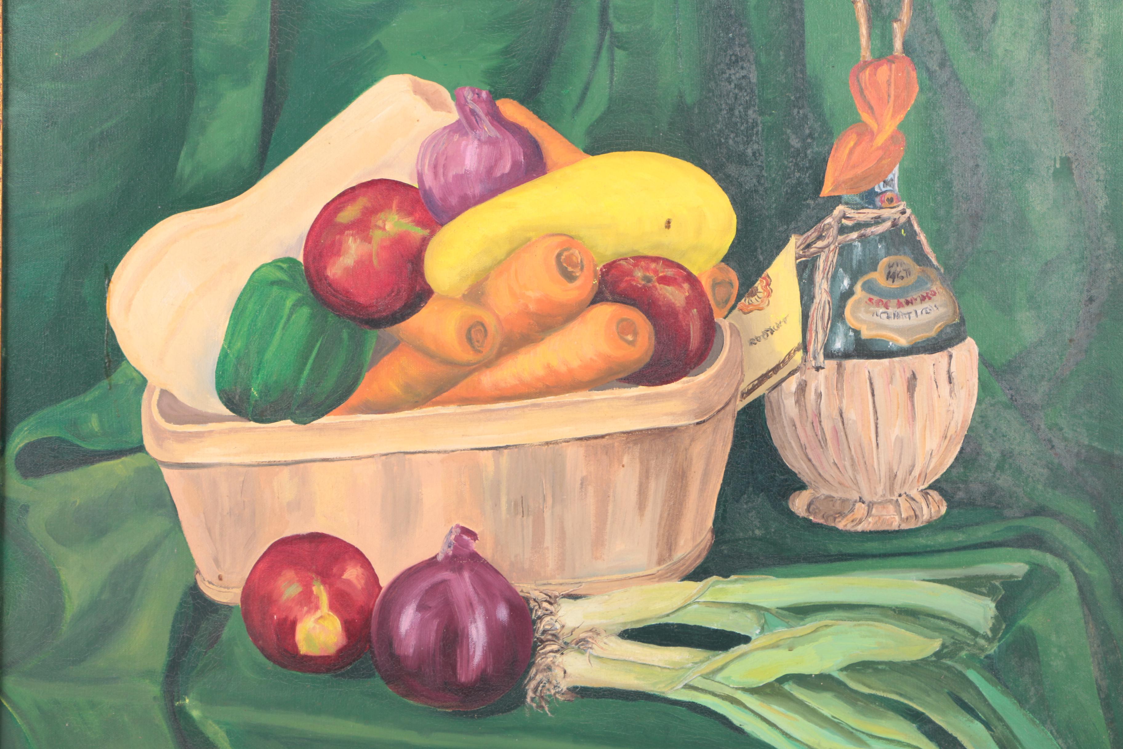 A. Gordon Acrylic Still Life Painting of Vegetables