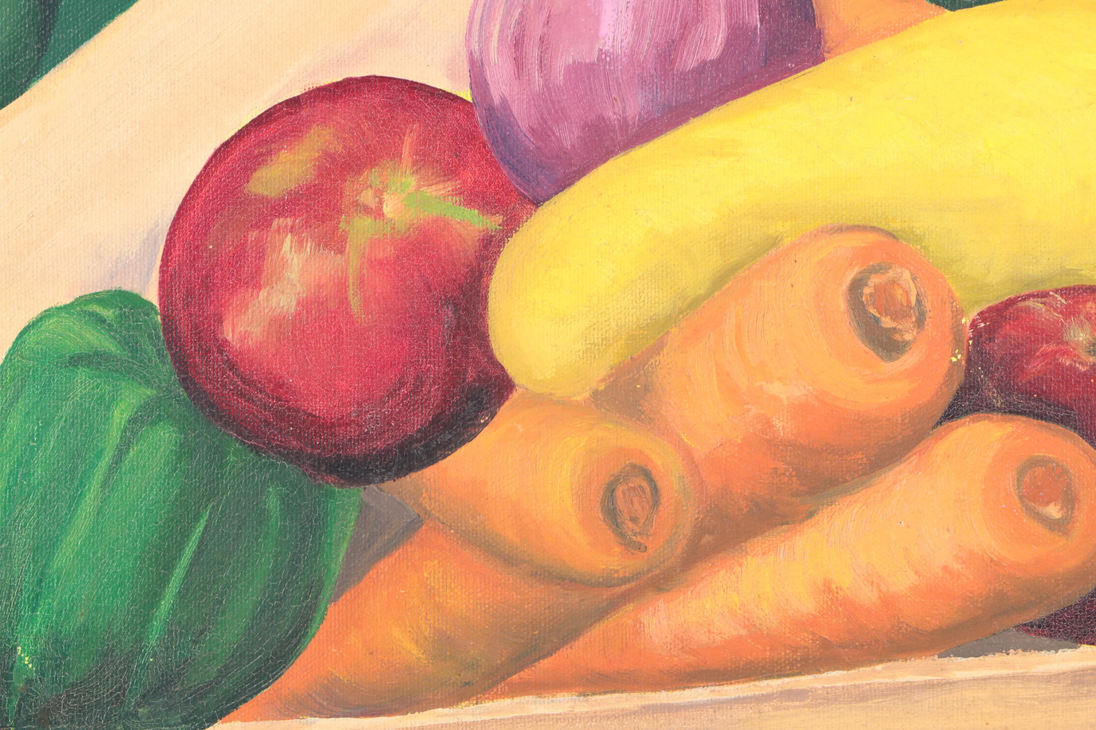 A. Gordon Acrylic Still Life Painting of Vegetables