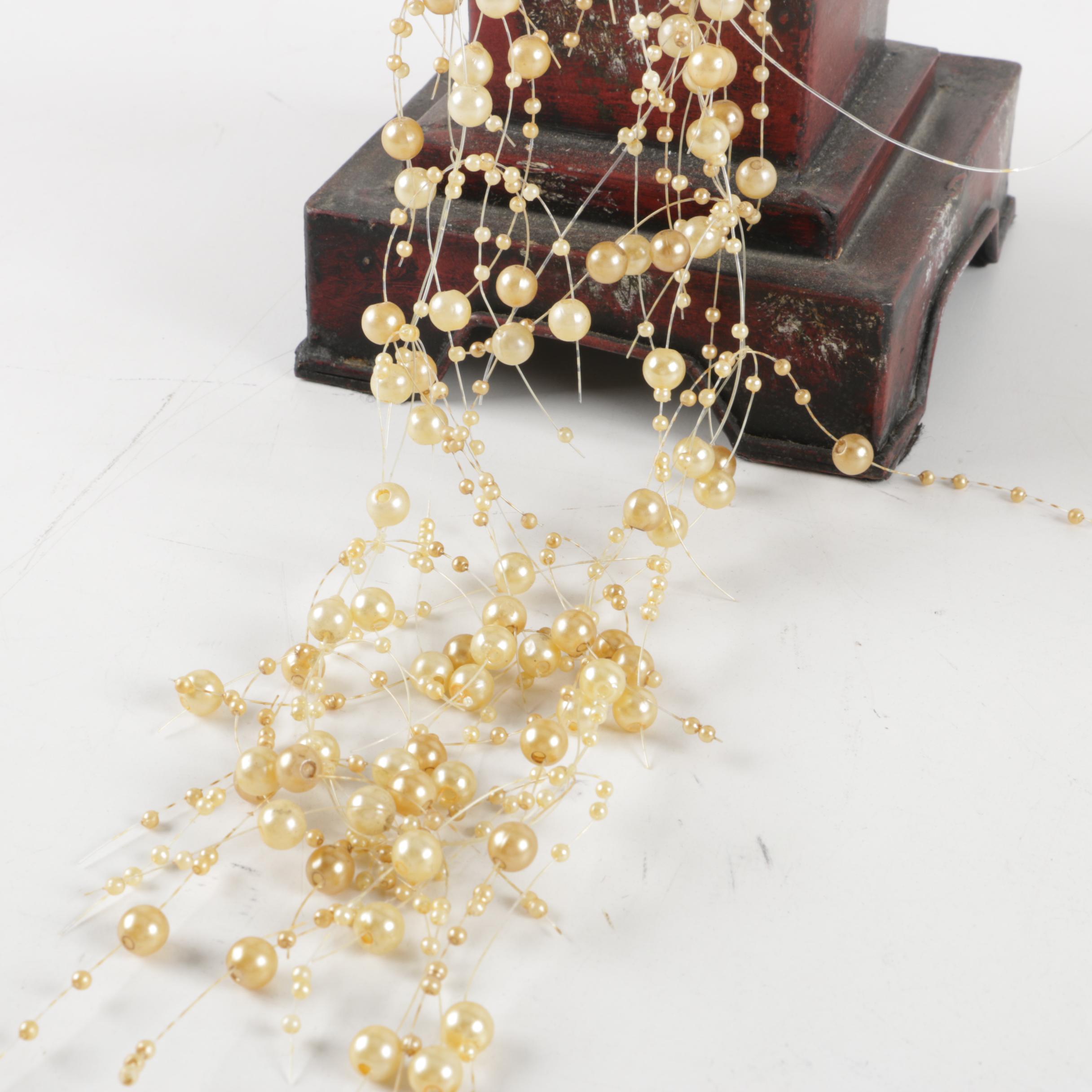 Candlesticks with Faux Pearl Beads