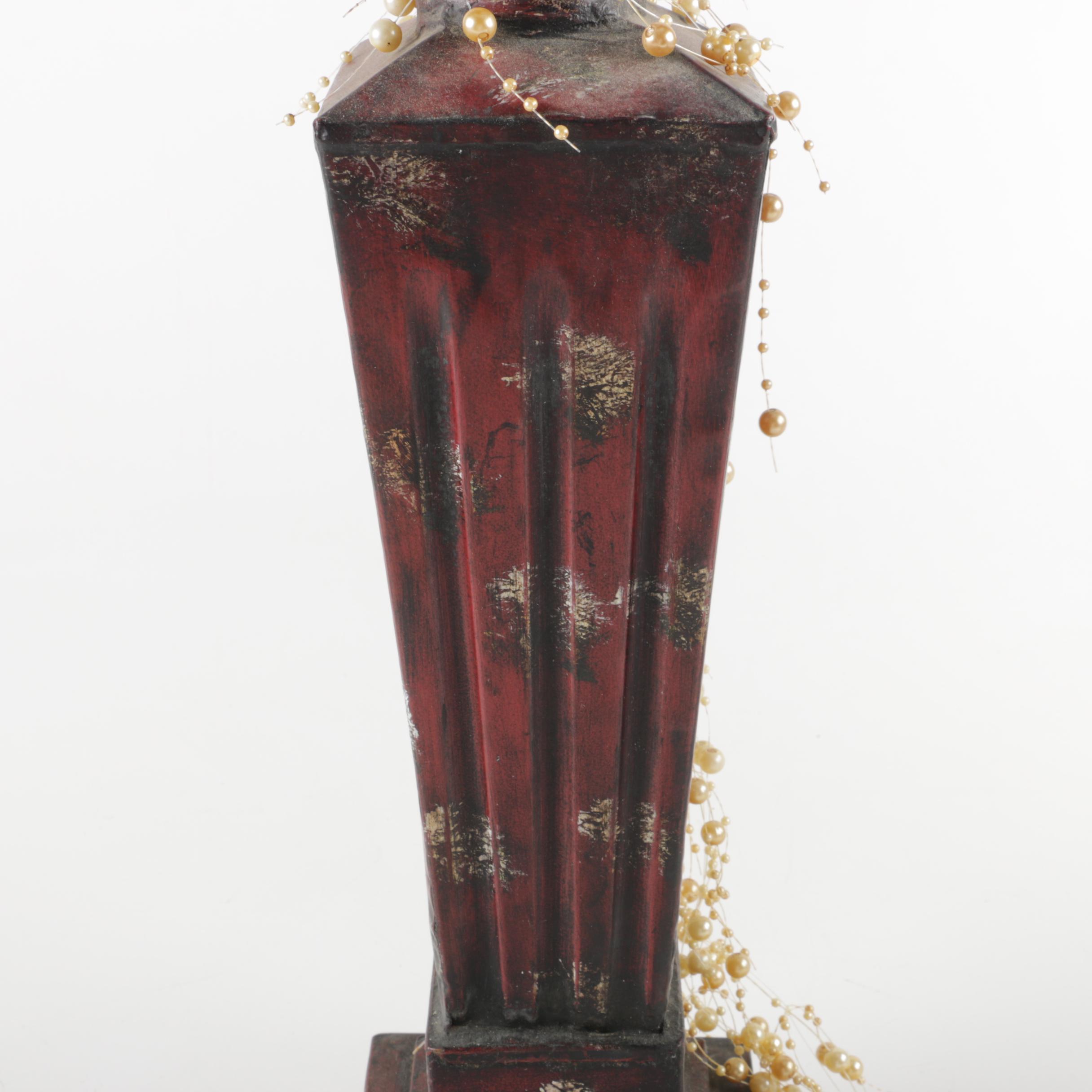 Candlesticks with Faux Pearl Beads