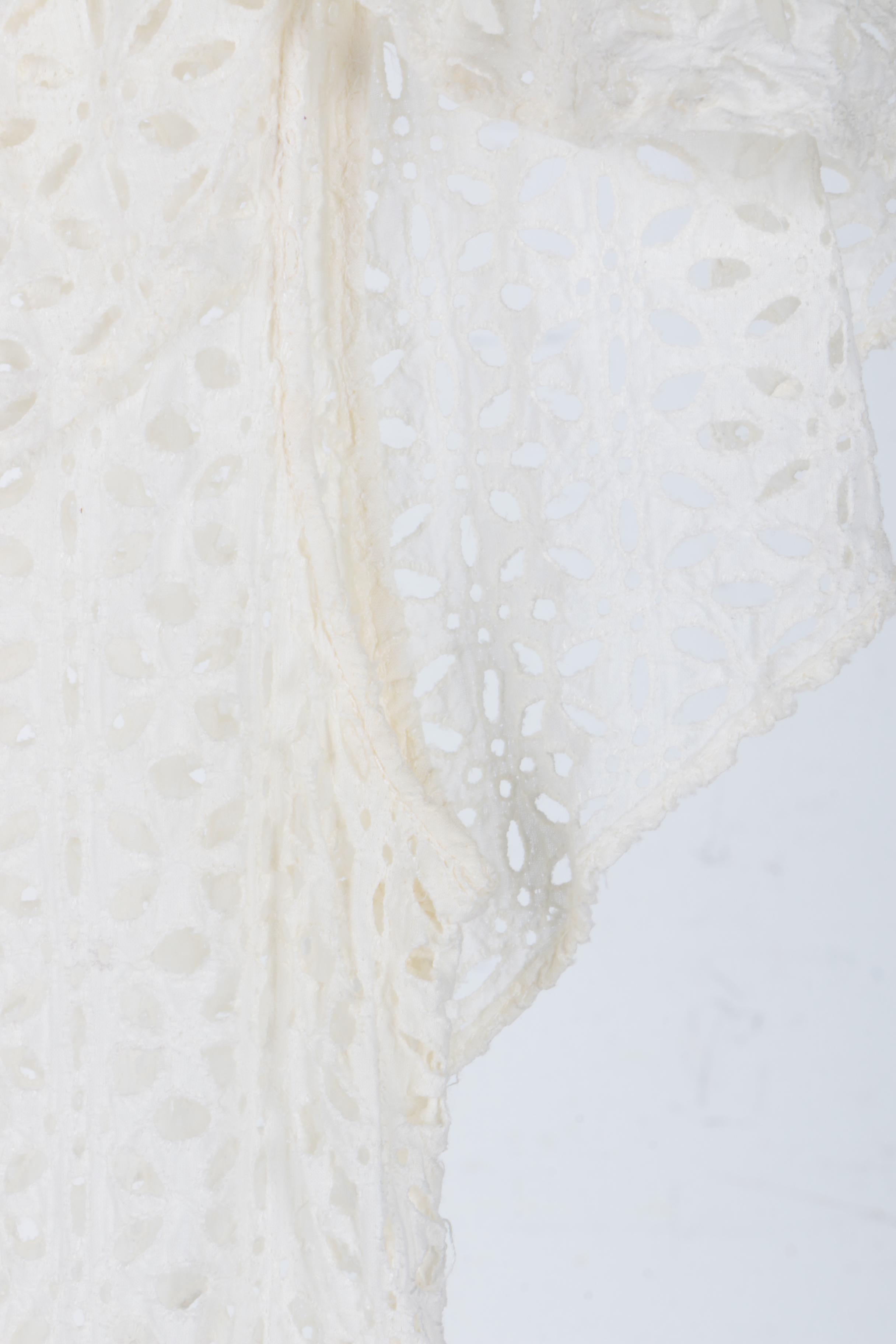 Vintage White Cotton Eyelet Dress