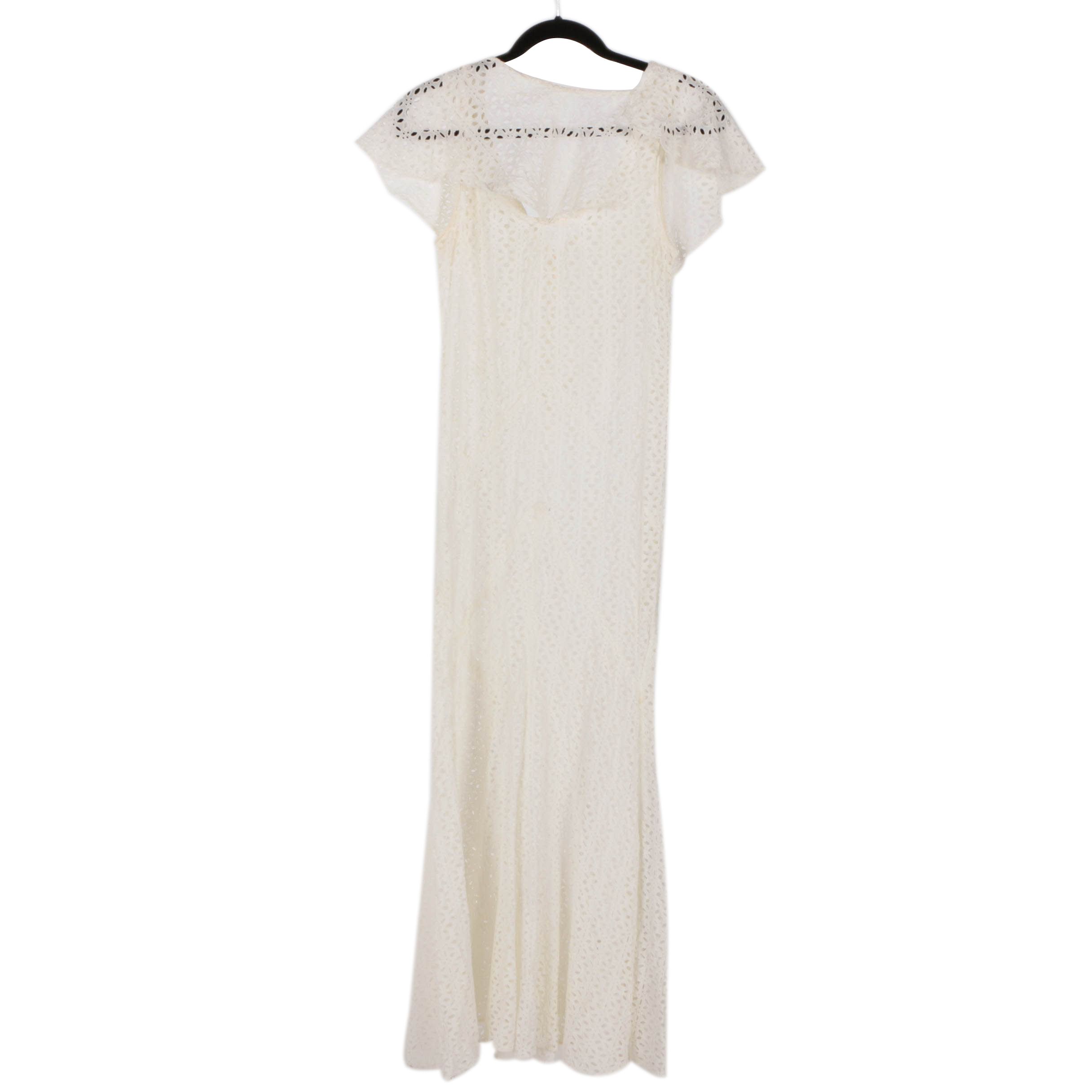 Vintage White Cotton Eyelet Dress