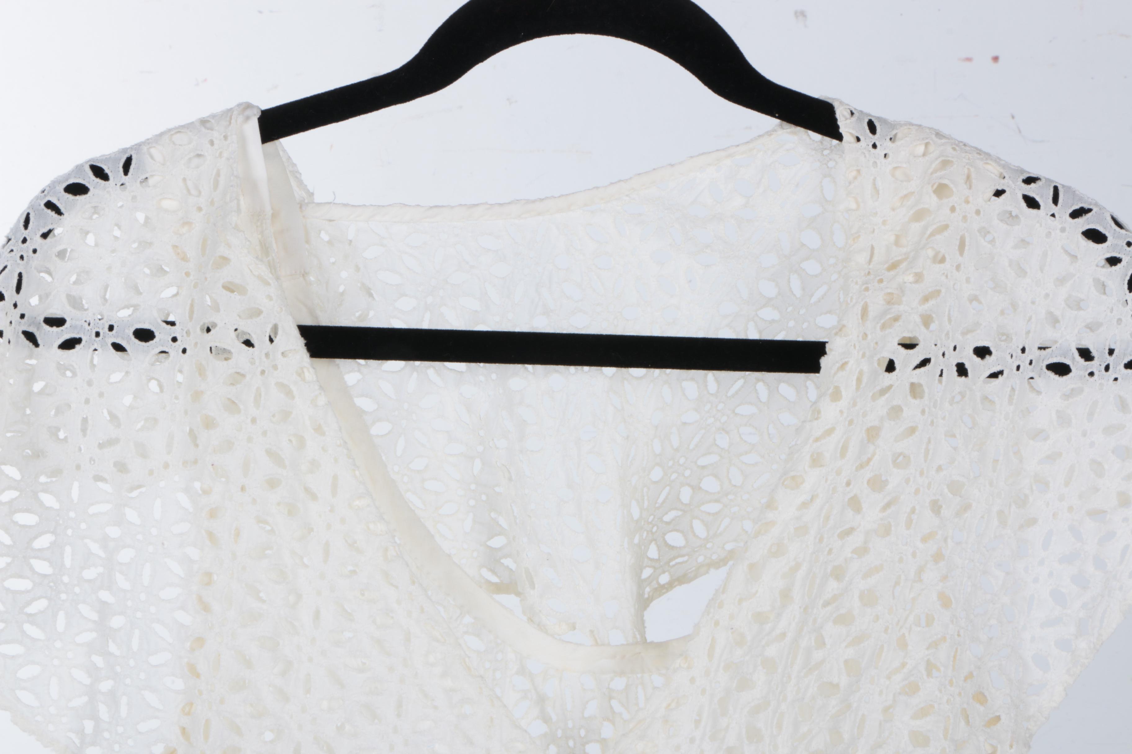Vintage White Cotton Eyelet Dress