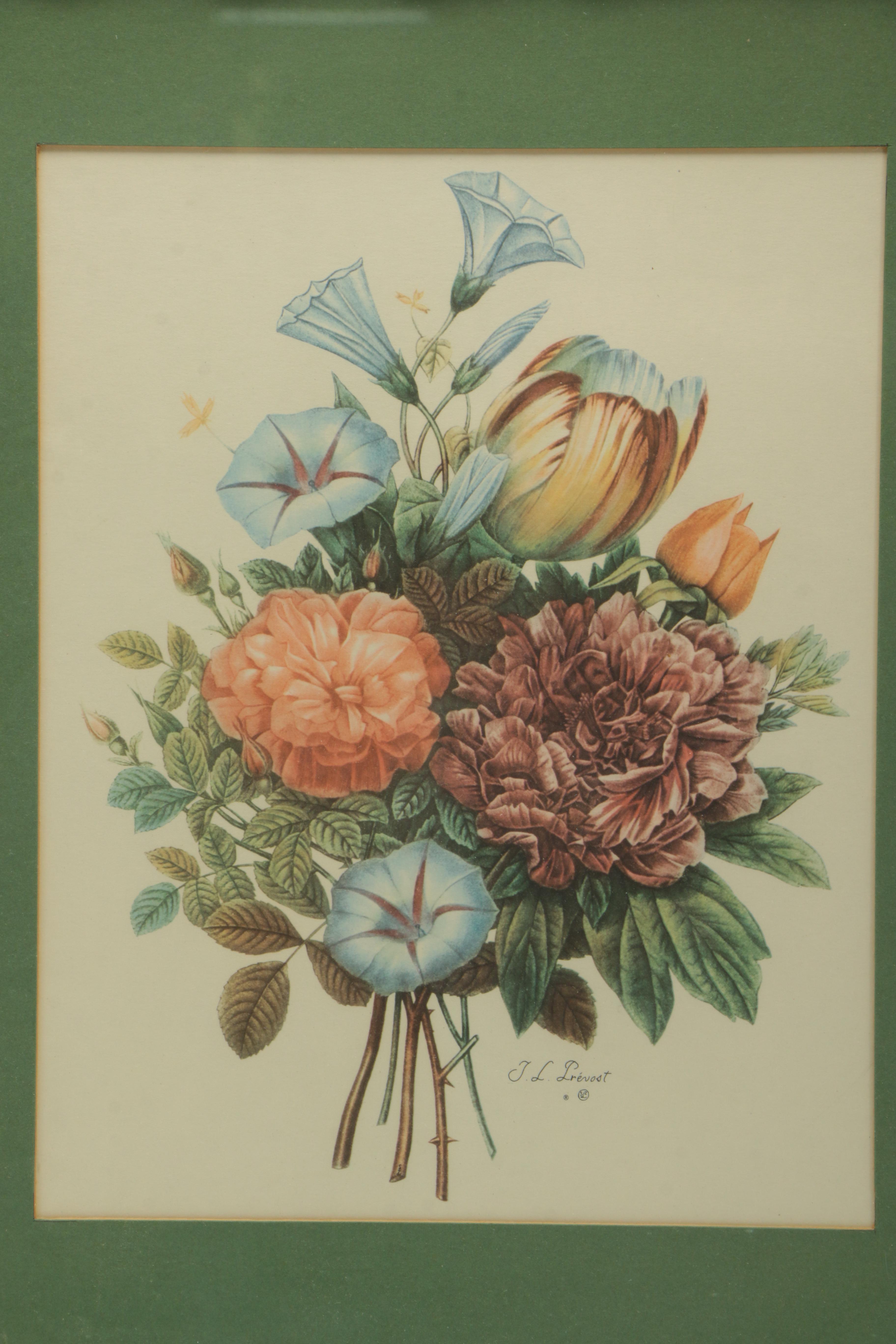 Offset Lithograph After Jean Louis Prevost of a Bouquet