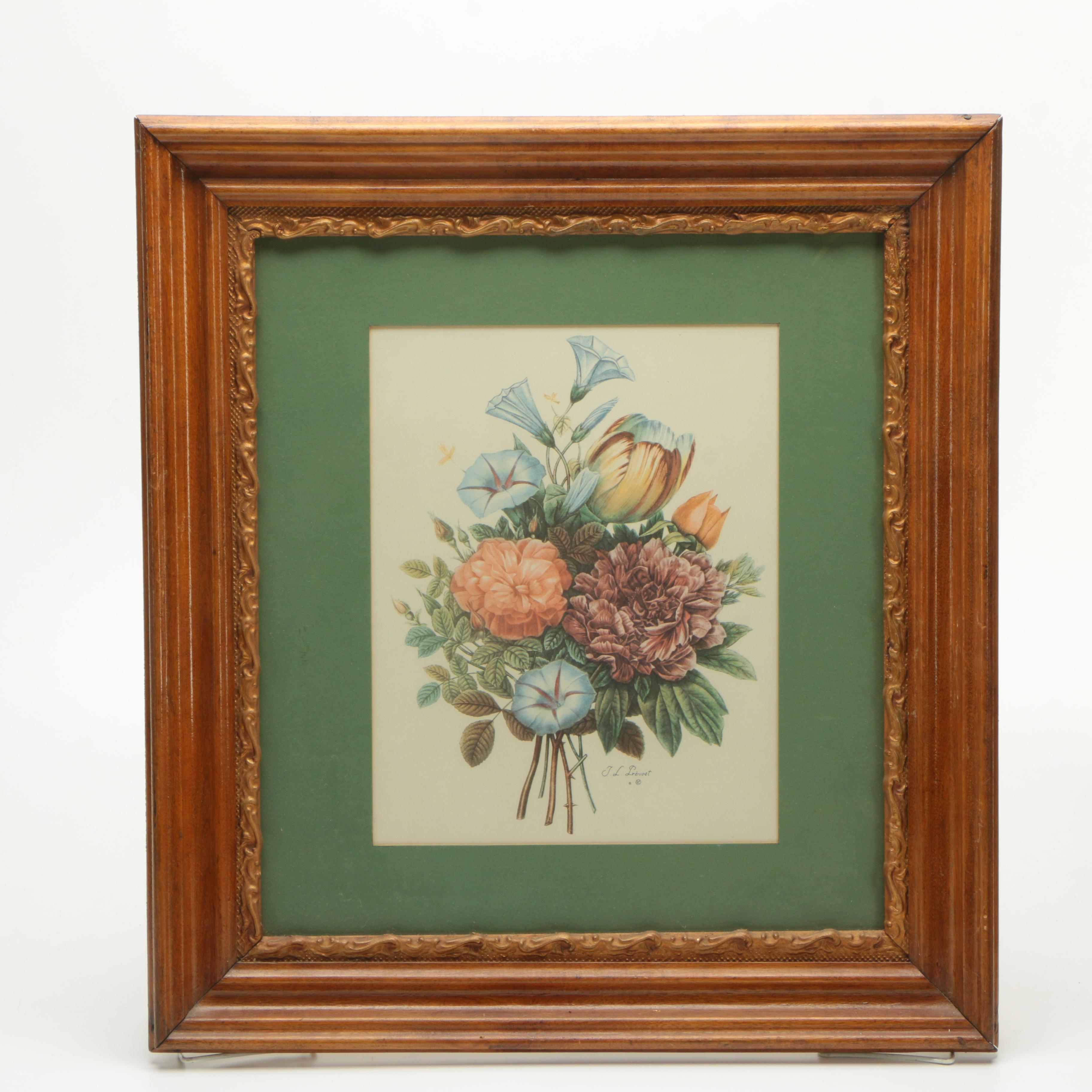 Offset Lithograph After Jean Louis Prevost of a Bouquet