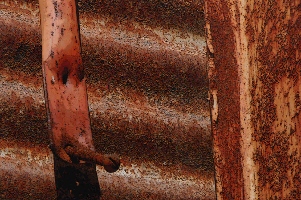 Pair of Ed Behrens Digital Photographs "Rusty Metal" and "Metal Sculpture"