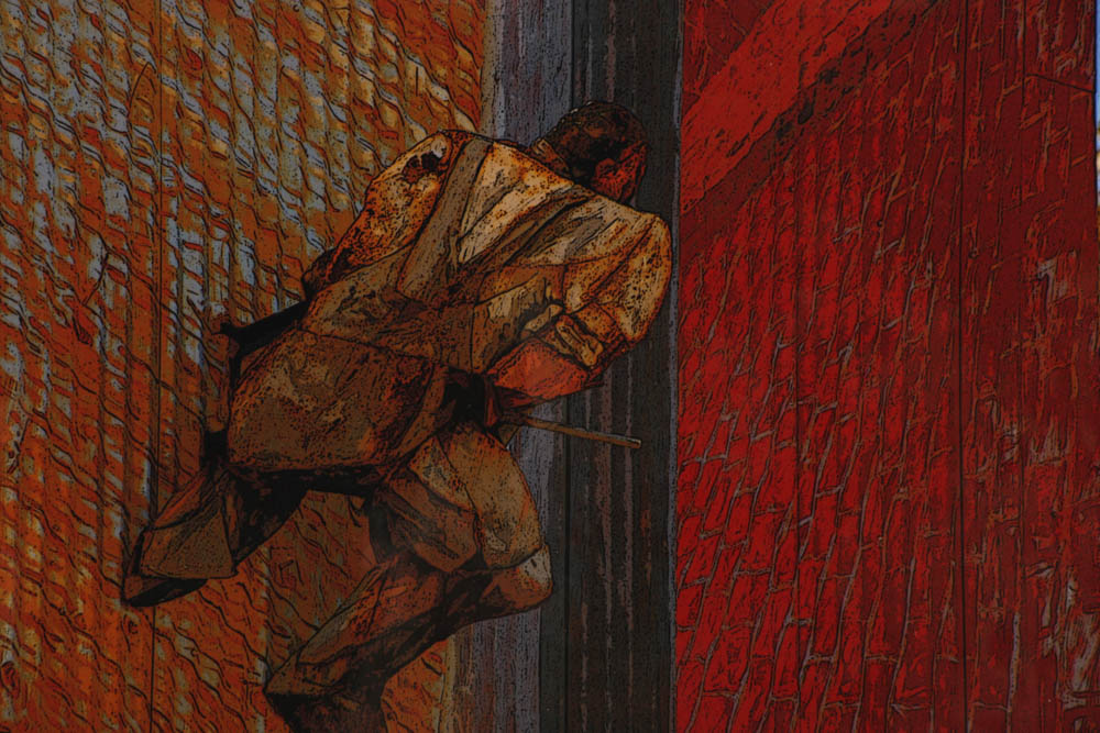 Pair of Ed Behrens Digital Photographs "Rusty Metal" and "Metal Sculpture"