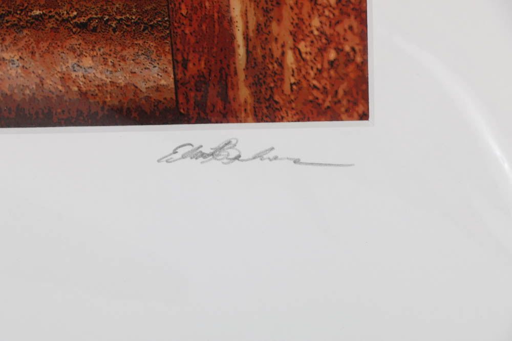 Pair of Ed Behrens Digital Photographs "Rusty Metal" and "Metal Sculpture"