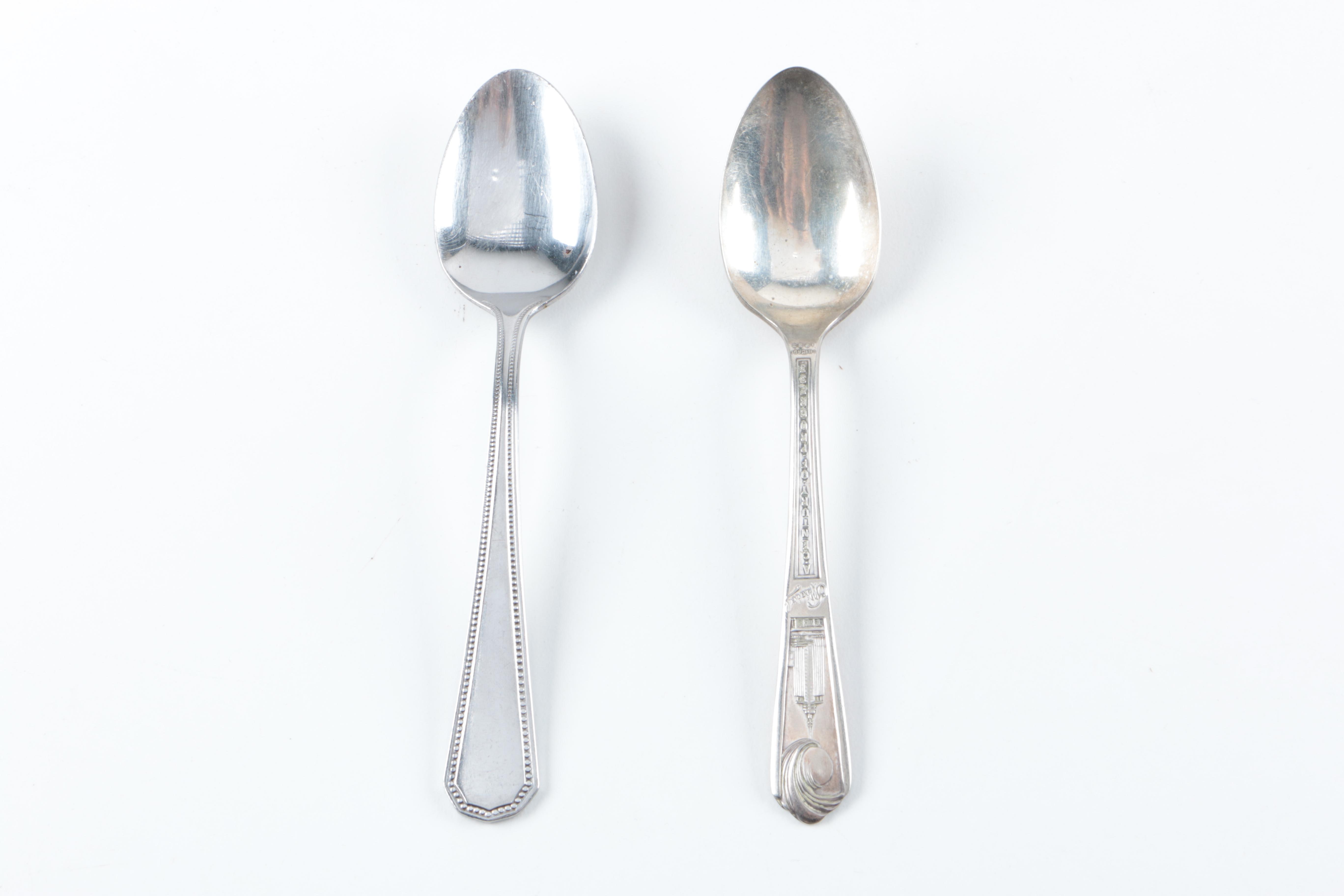 Assorted Silver-Plated and Stainless Steel Utensils Featuring Oneida