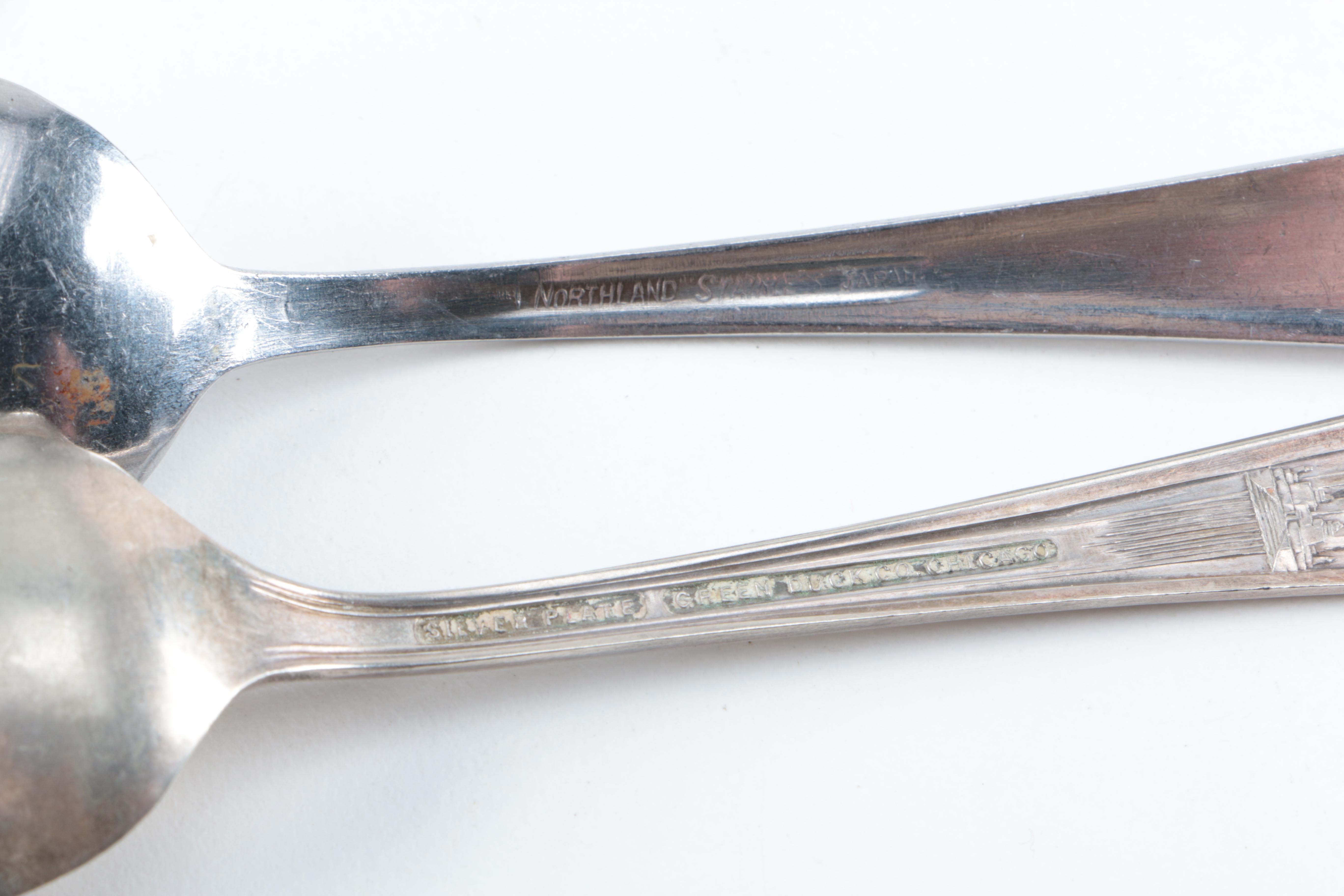 Assorted Silver-Plated and Stainless Steel Utensils Featuring Oneida