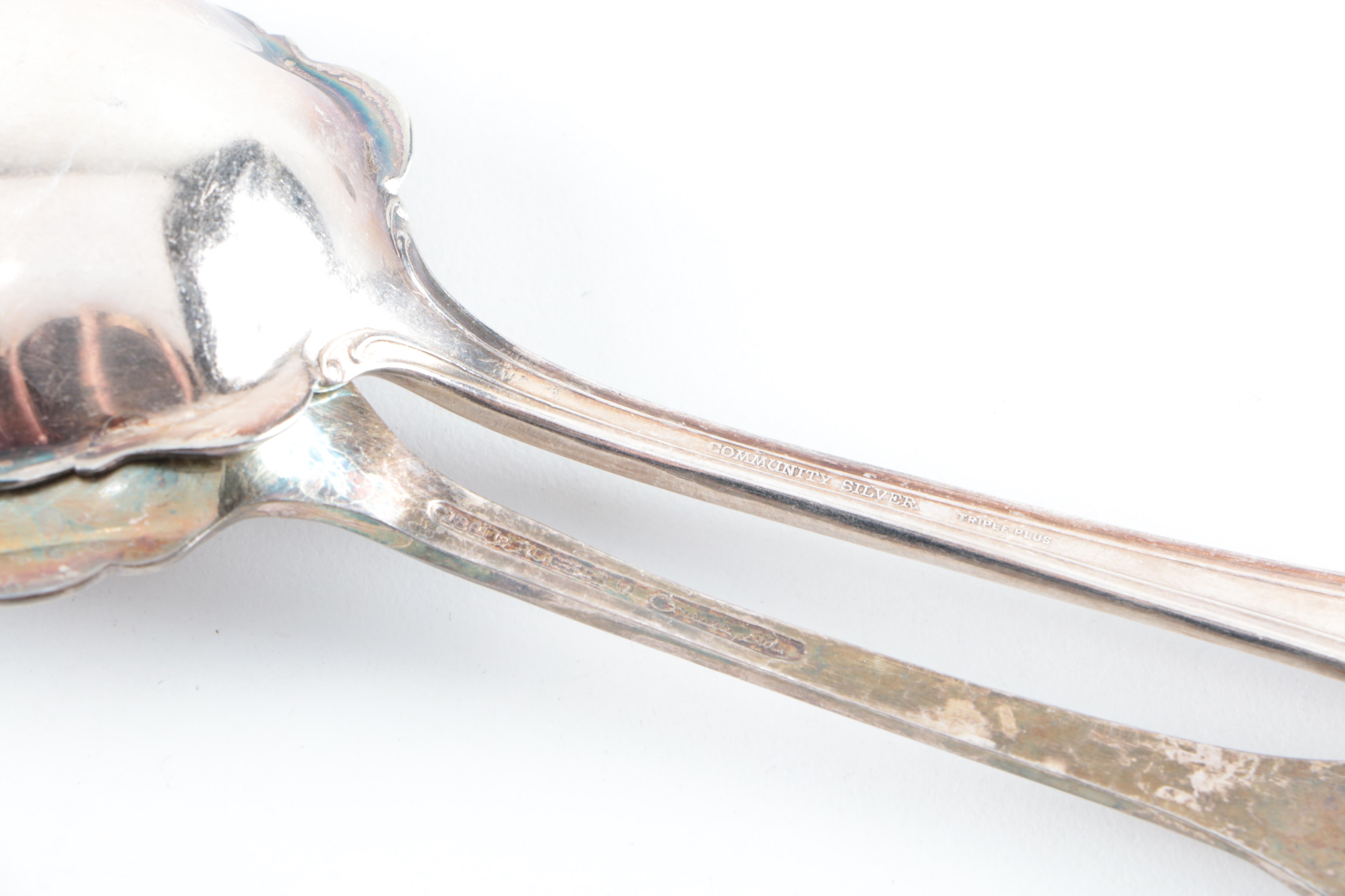 Assorted Silver-Plated and Stainless Steel Utensils Featuring Oneida