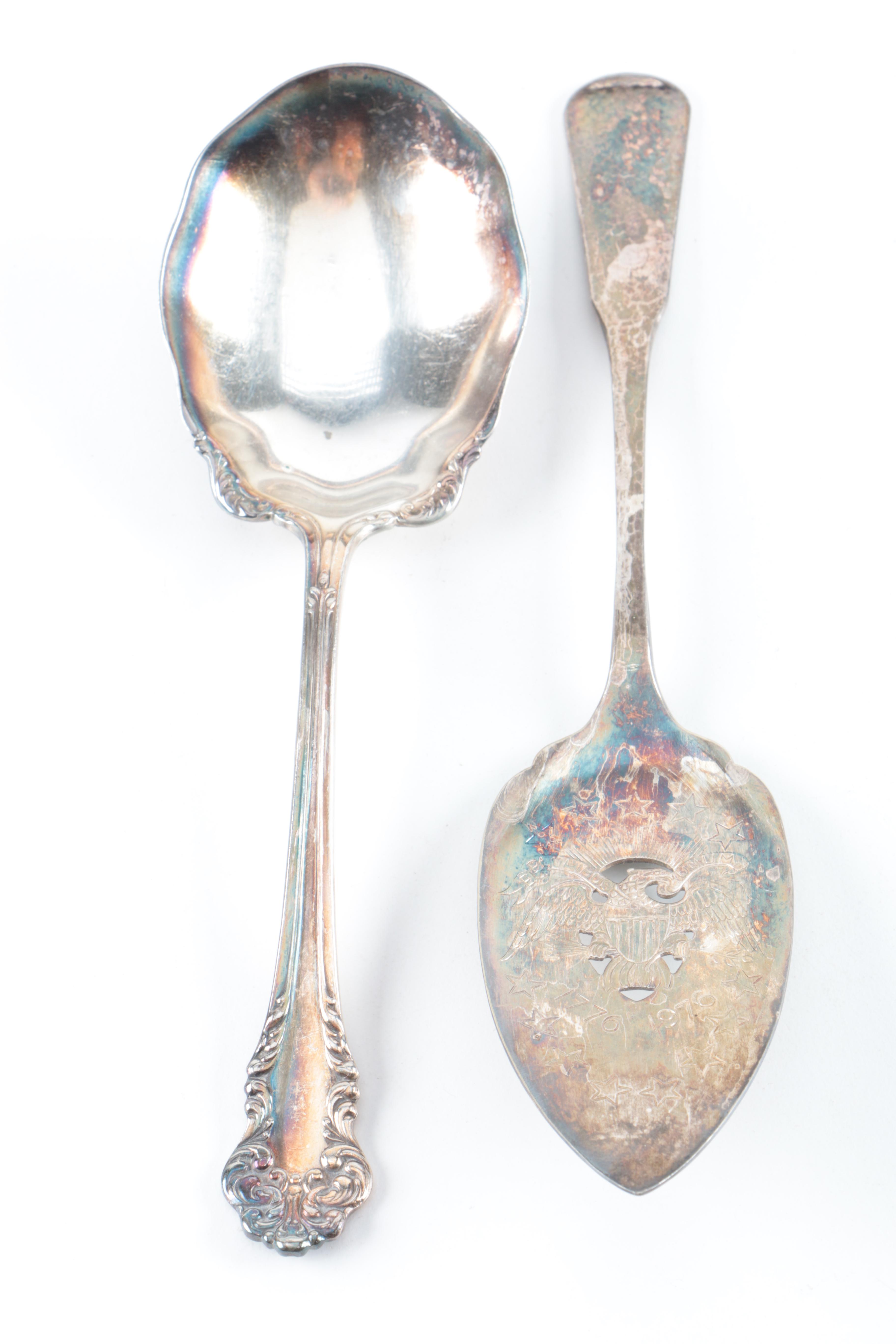 Assorted Silver-Plated and Stainless Steel Utensils Featuring Oneida