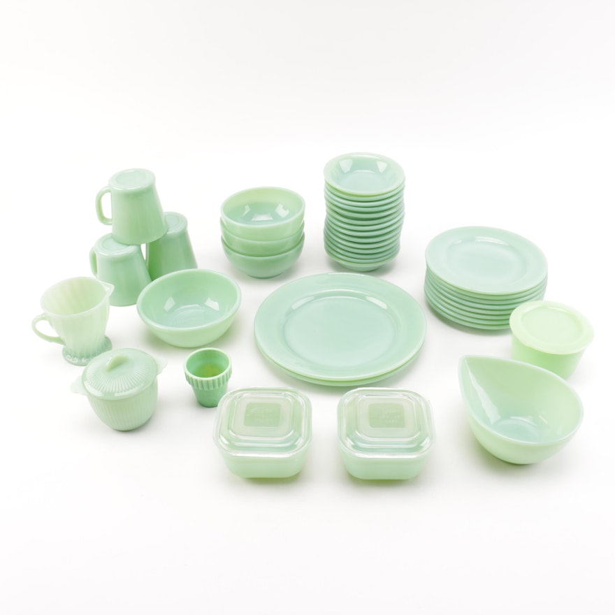 Fire King Green Glass Jadeite Tableware