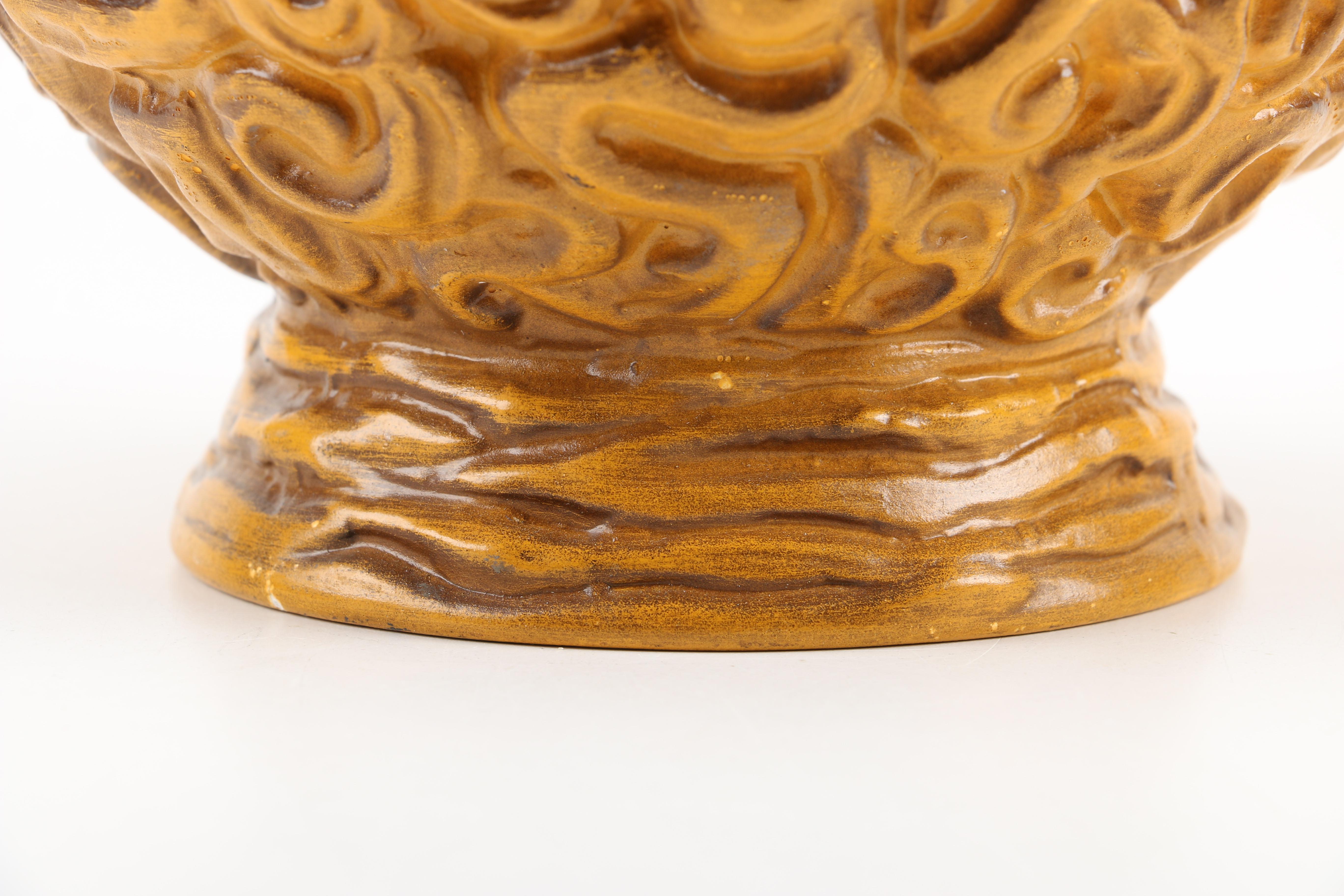 Brass Toned Decor including Haegar Pottery Vase