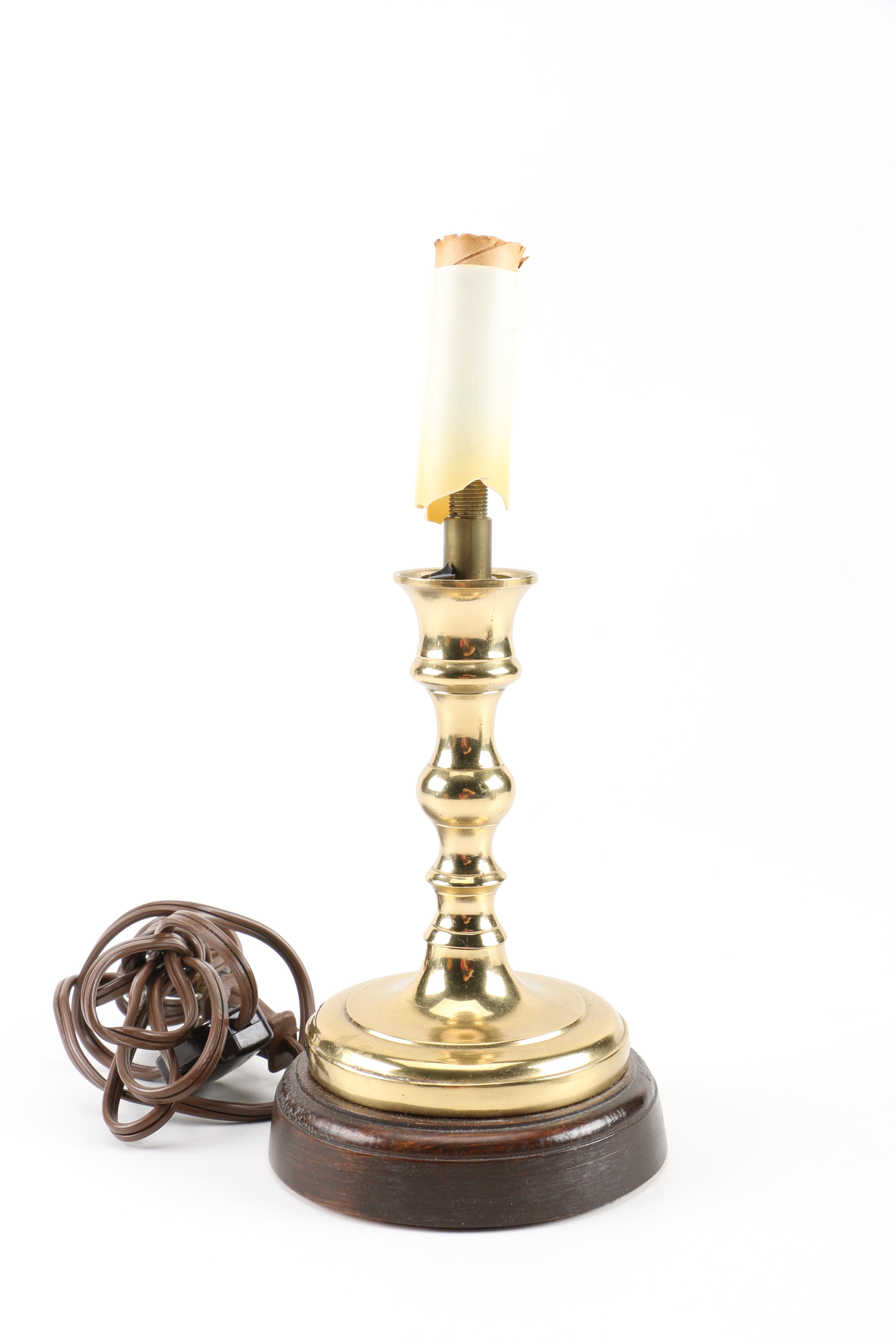 Brass Toned Decor including Haegar Pottery Vase