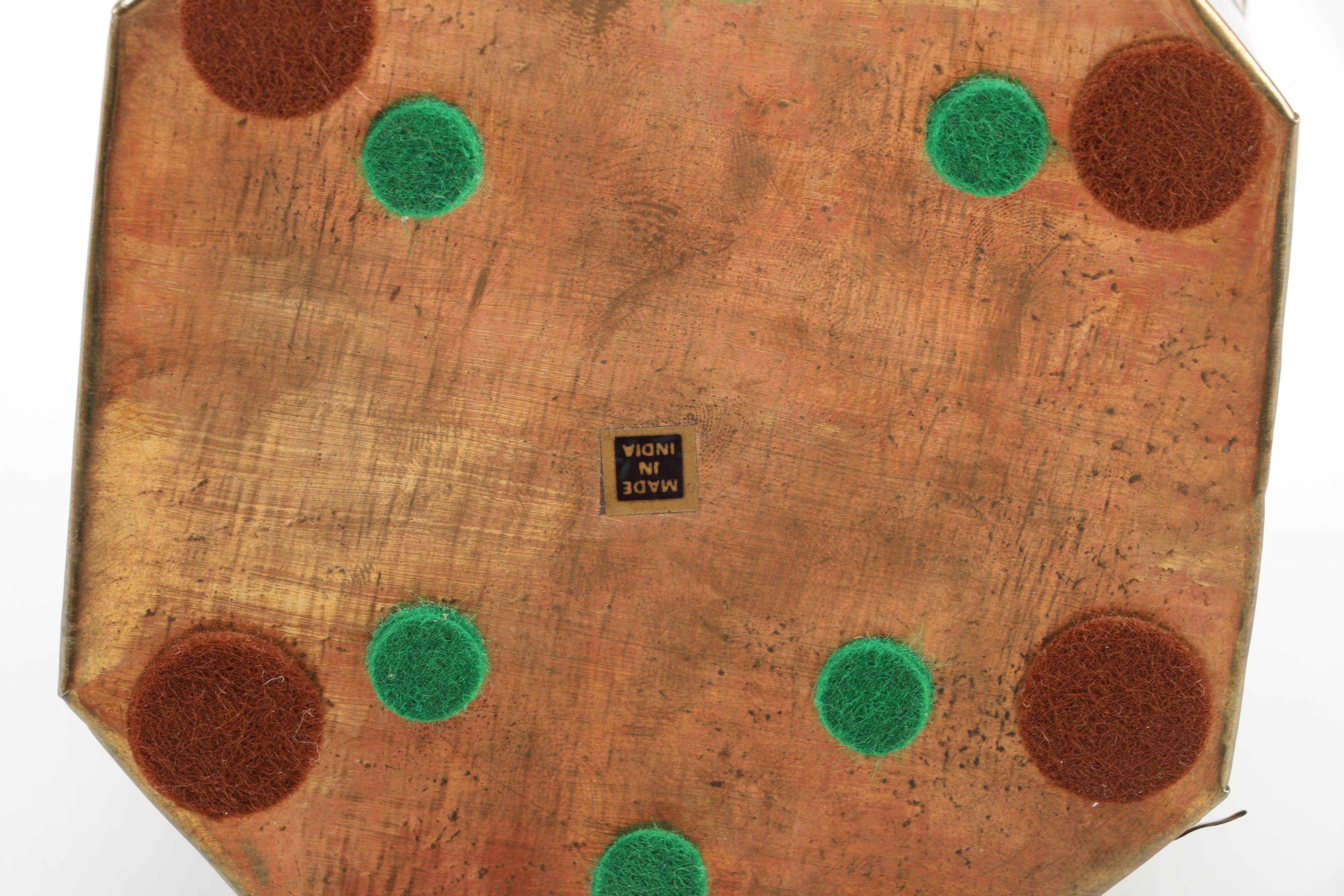 Brass Toned Decor including Haegar Pottery Vase