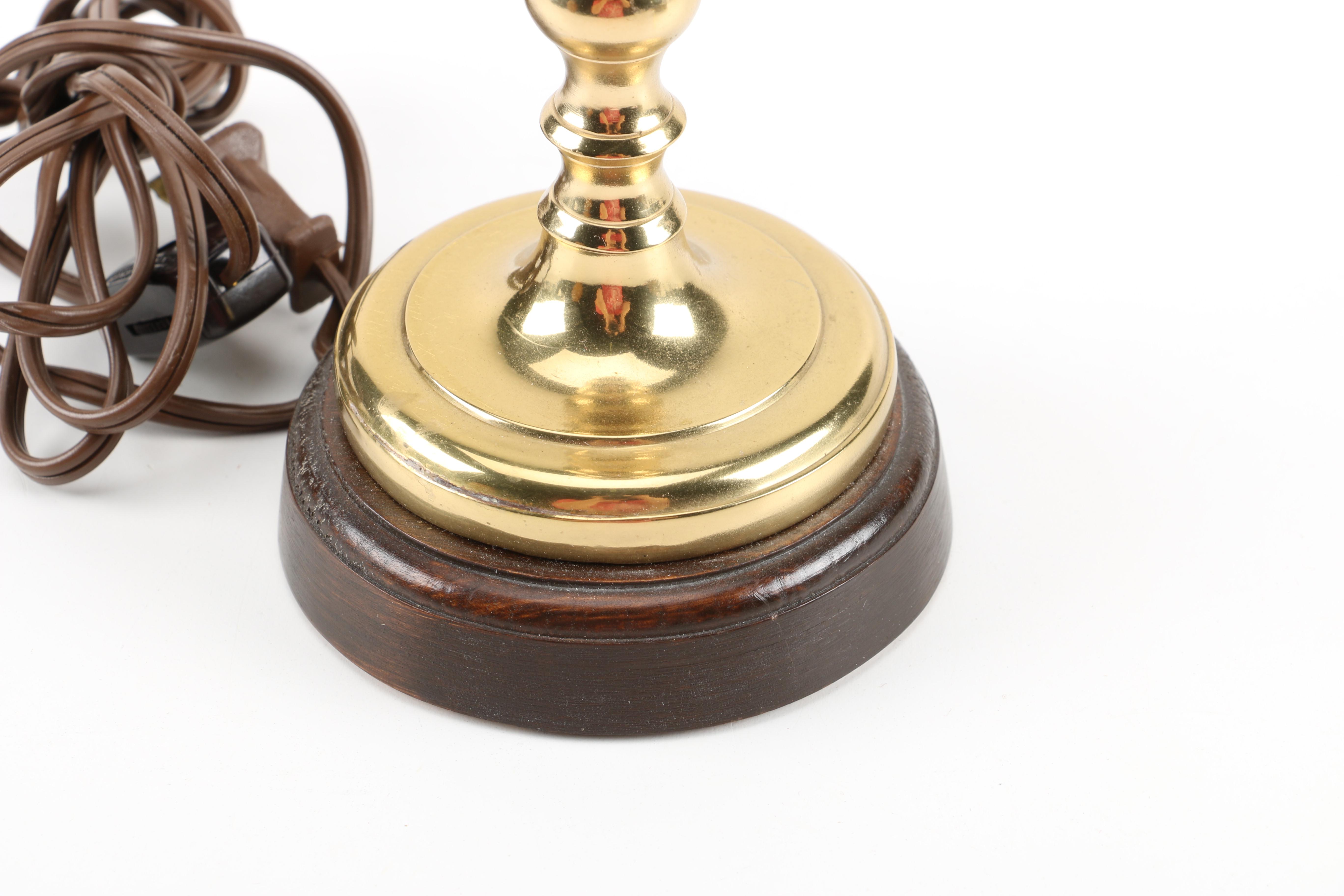 Brass Toned Decor including Haegar Pottery Vase