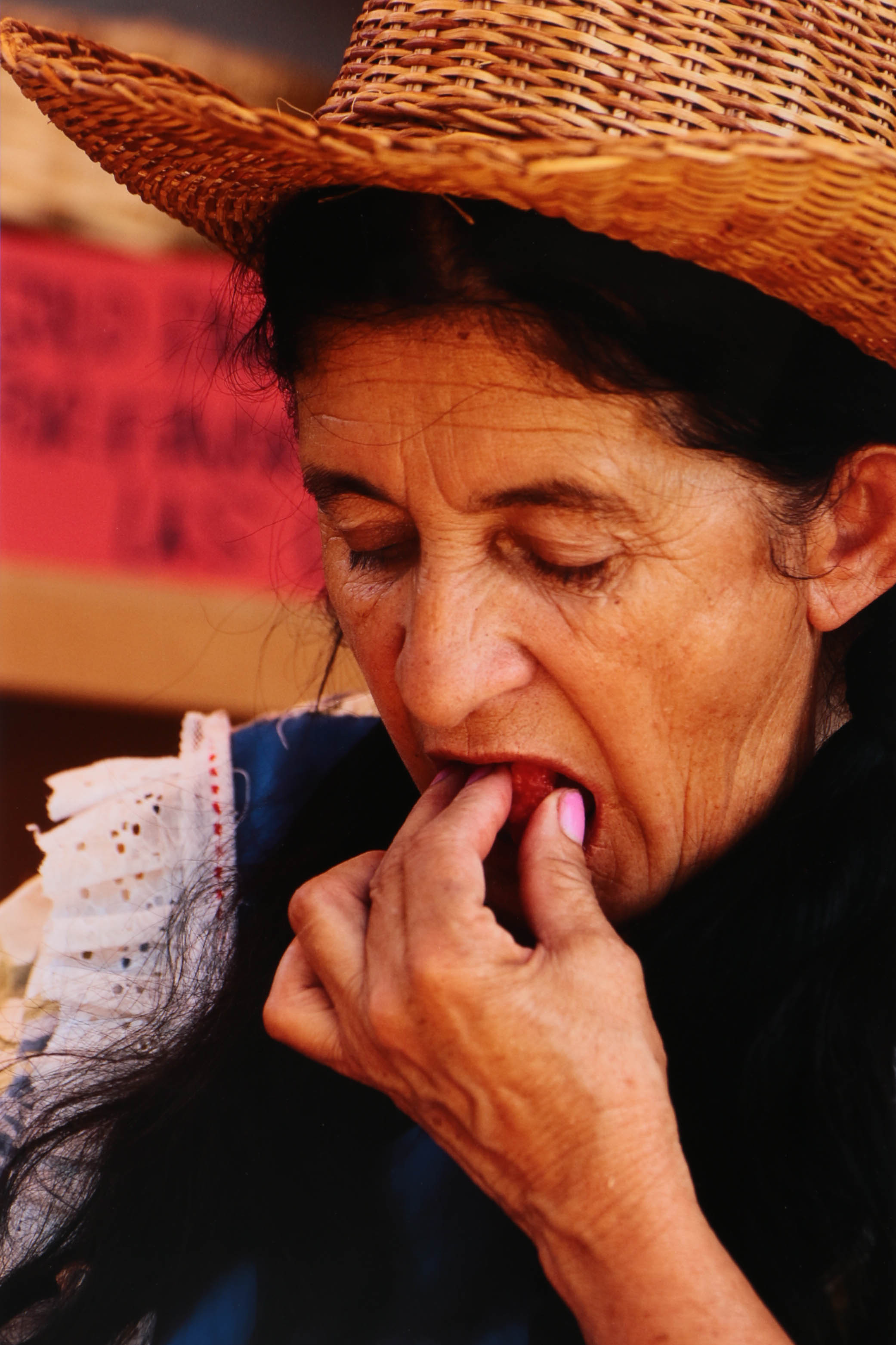 Ed Behrens Signed Digital Photograph "Colombian Woman - Eating Berry"