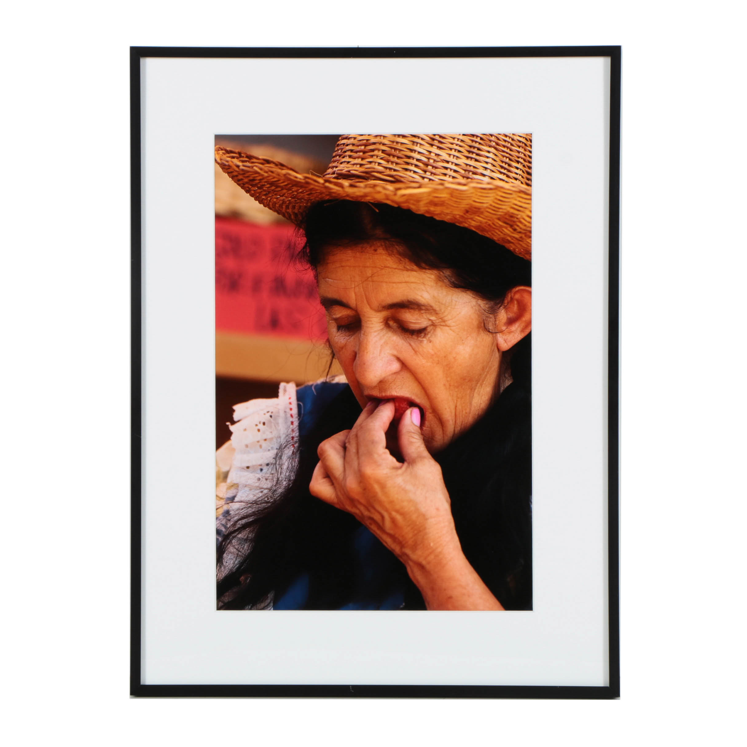 Ed Behrens Signed Digital Photograph "Colombian Woman - Eating Berry"