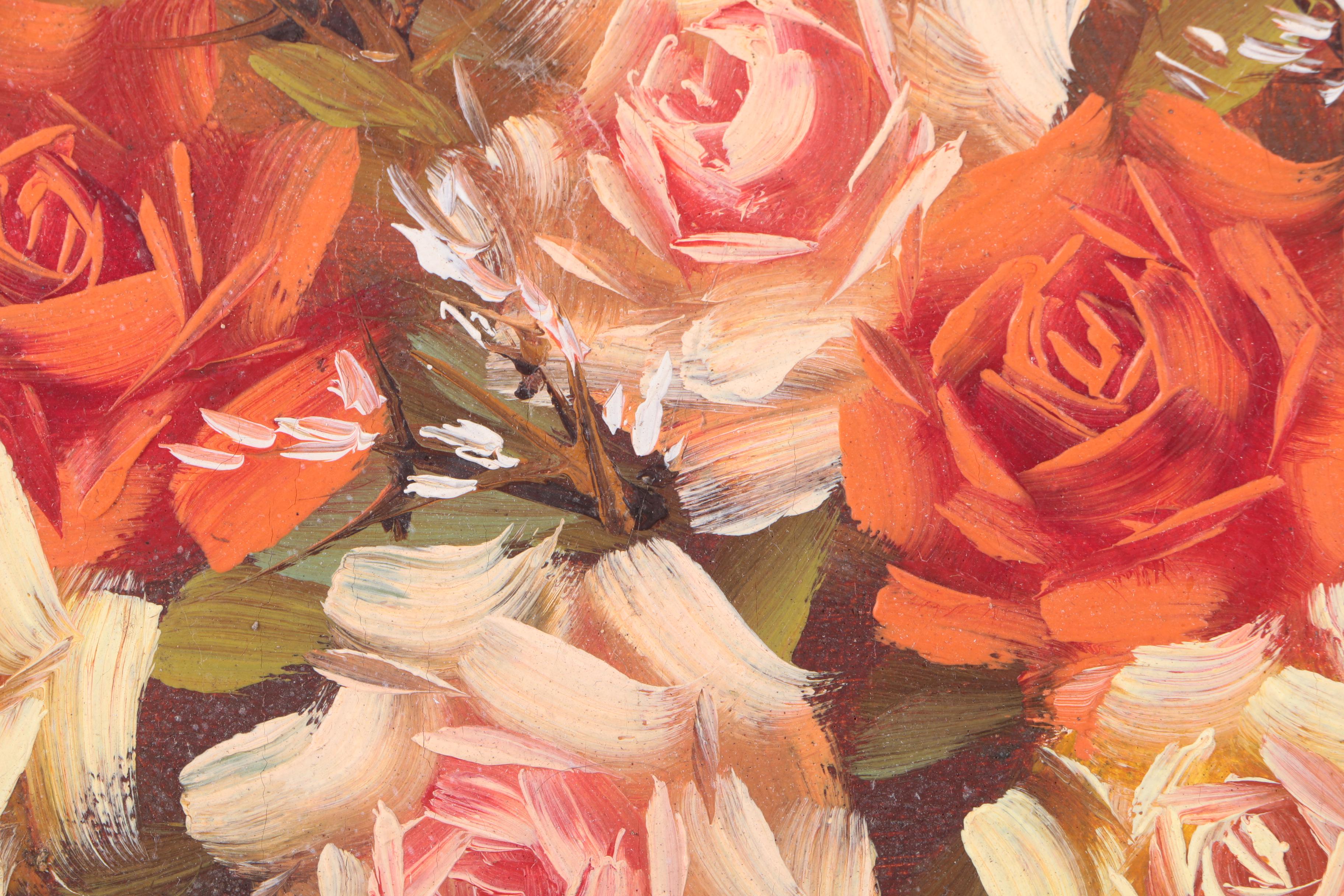 Oil Painting on Canvas of a Rose Still Life