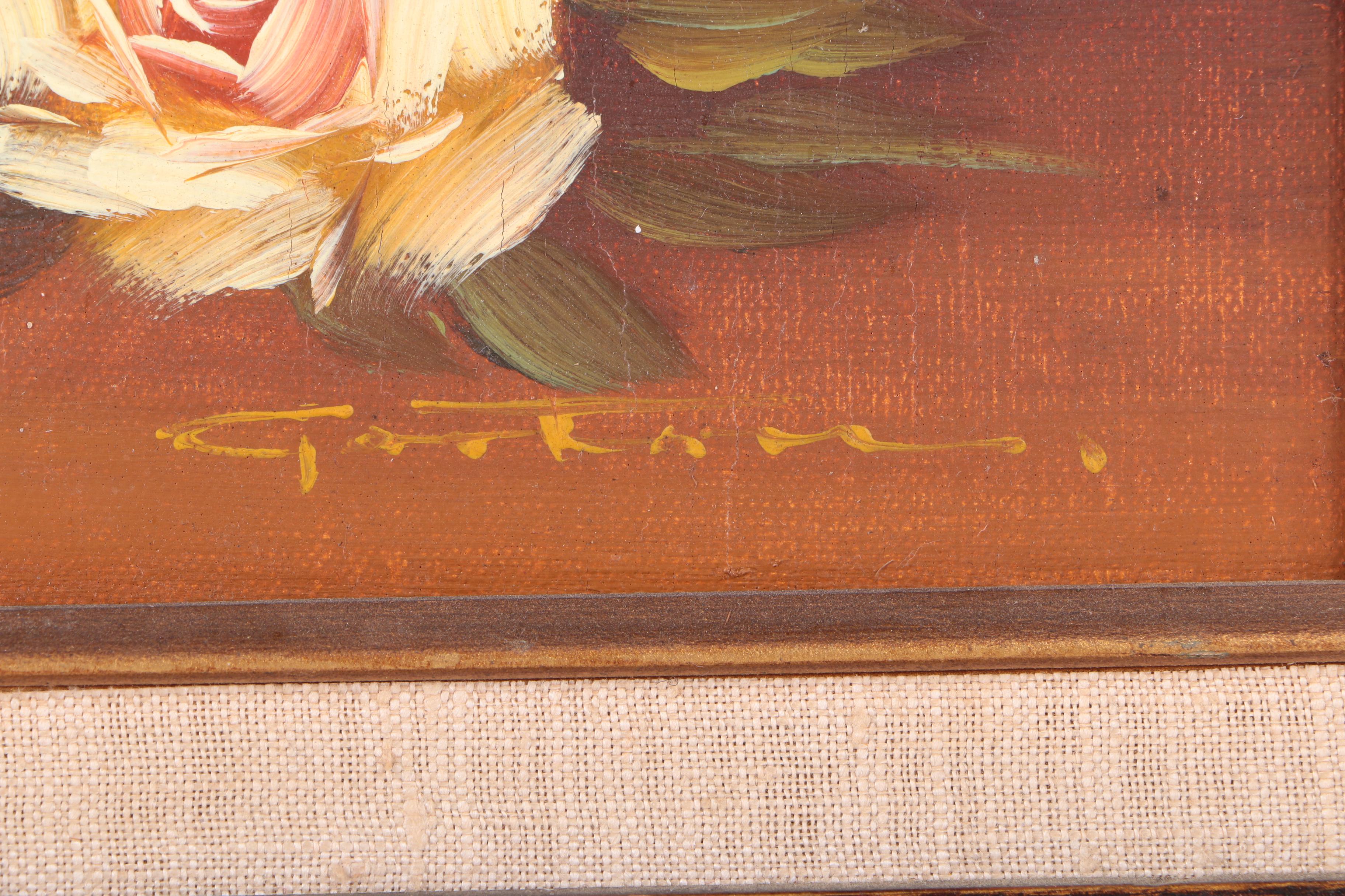 Oil Painting on Canvas of a Rose Still Life