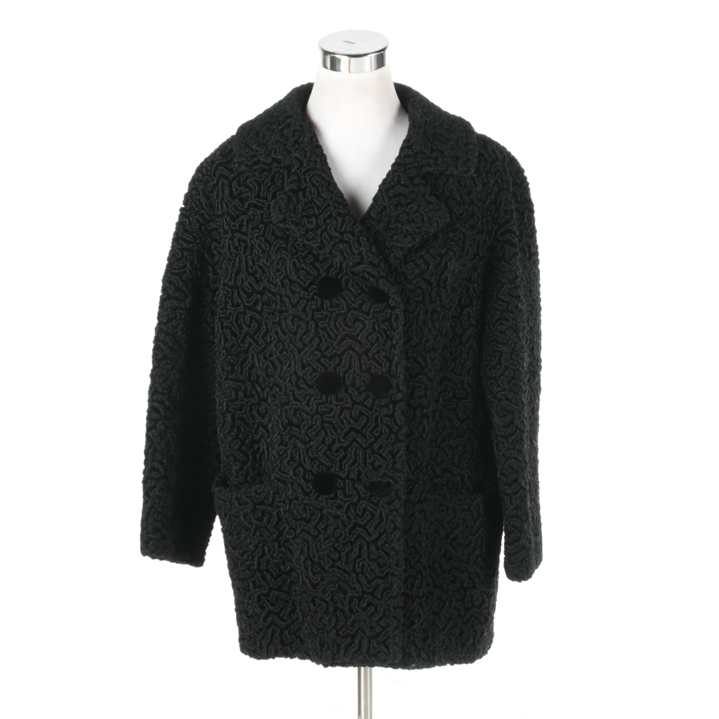 1960s Vintage Opducke's Faux Persian Lamb Fur Coat