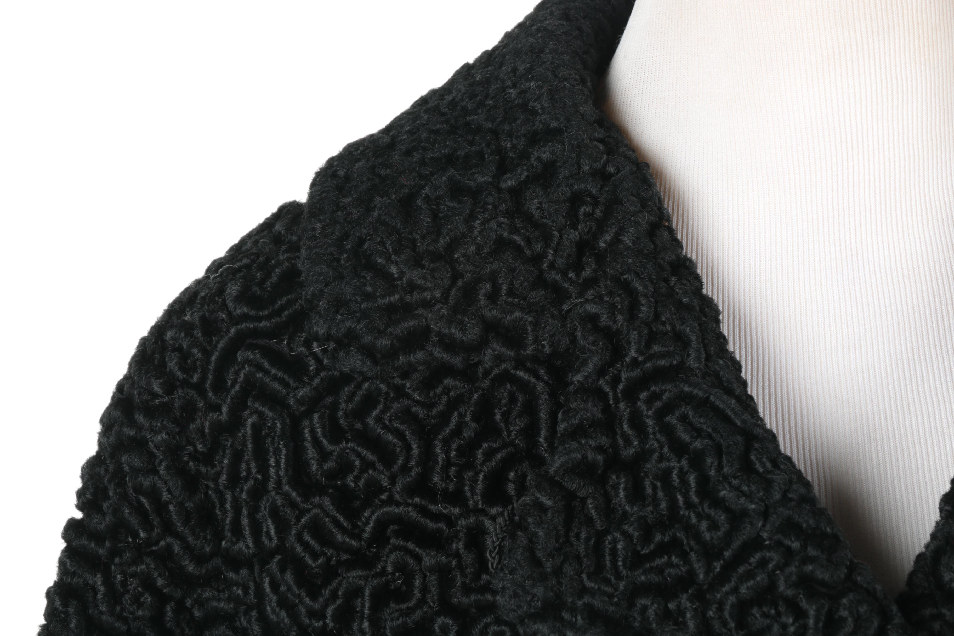 1960s Vintage Opducke's Faux Persian Lamb Fur Coat