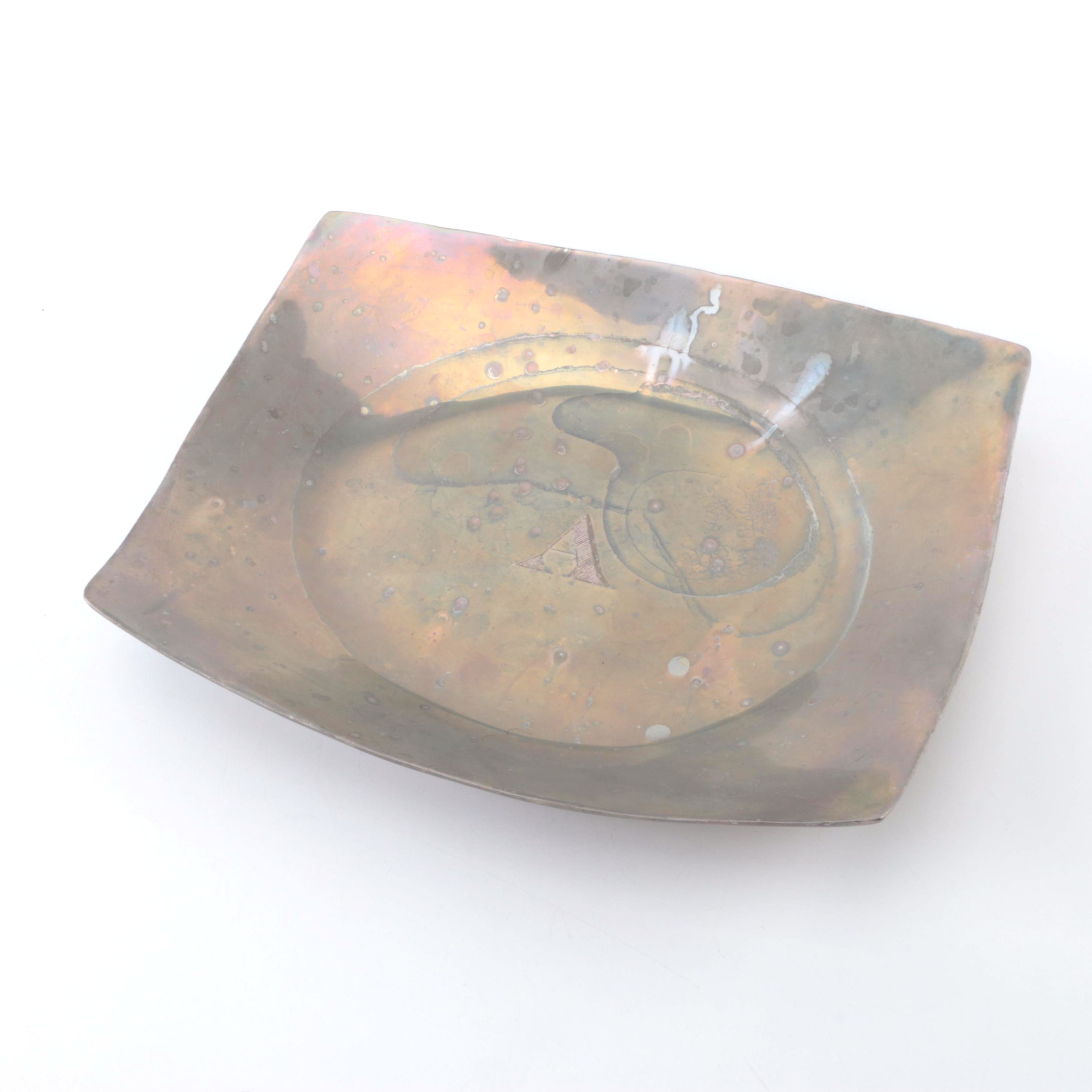 Monogrammed "A" Metal Dish