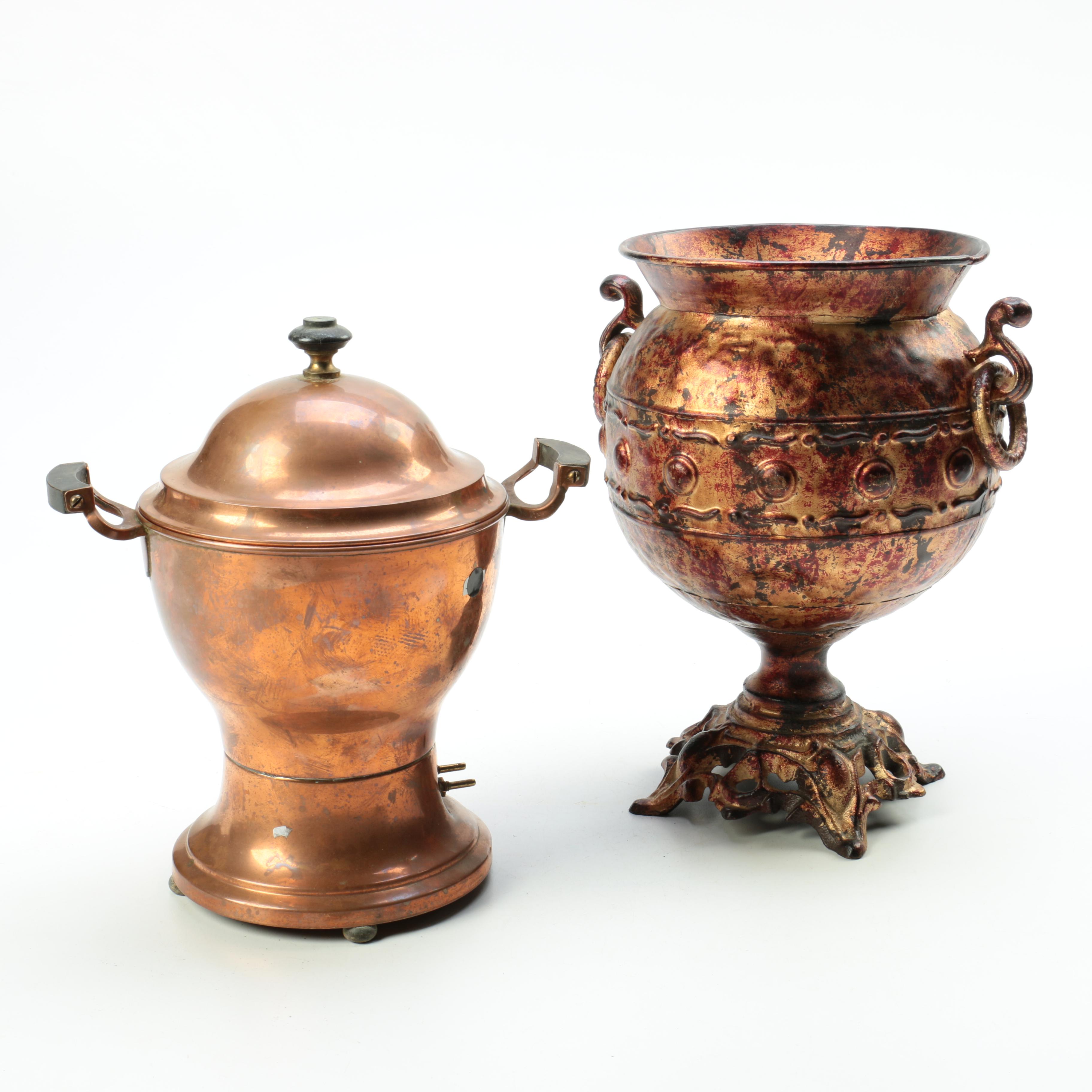 Manning Bowman Percolator and Decorative Cast Metal Urn