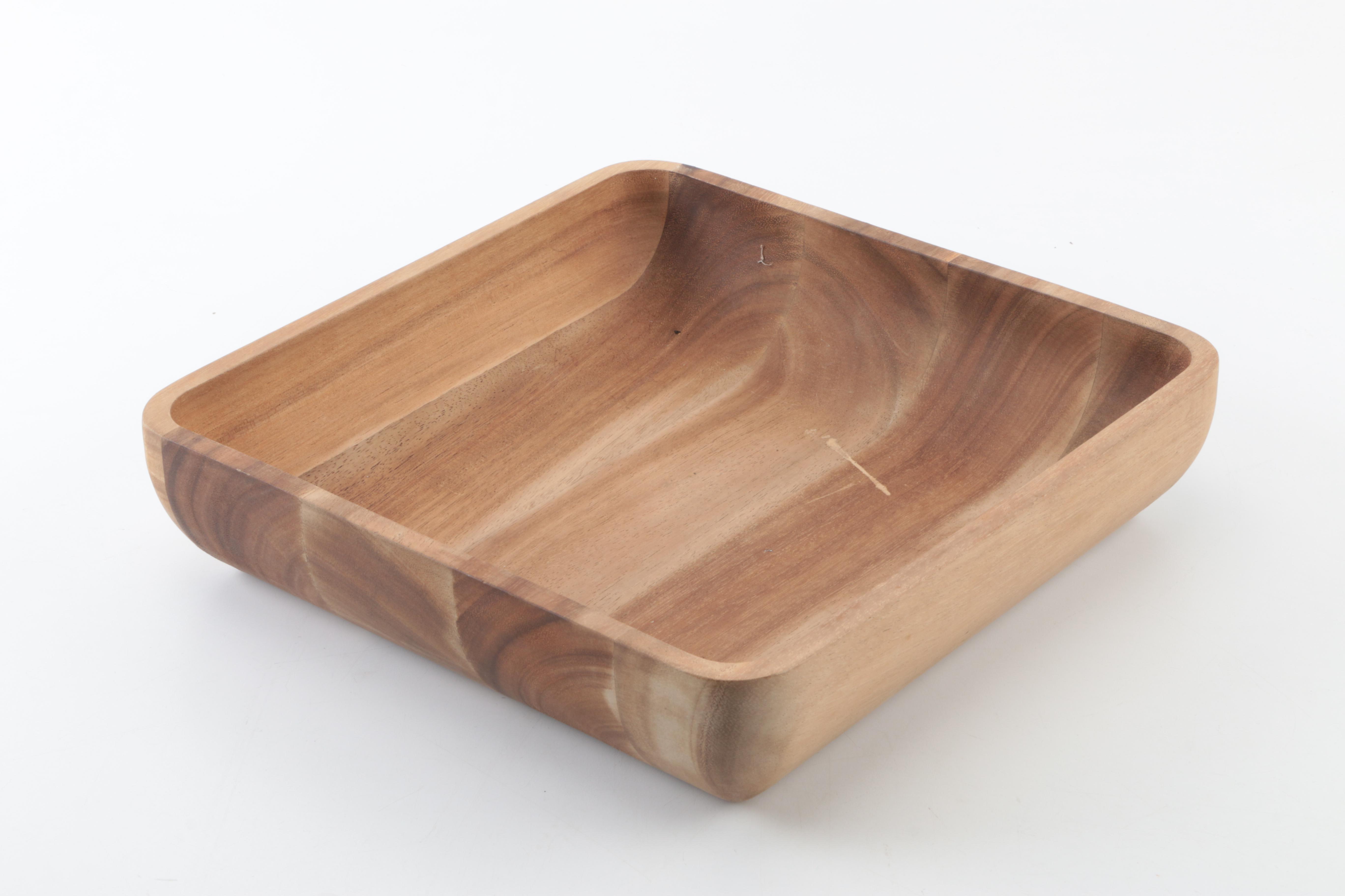 Wooden Table and Serving Ware