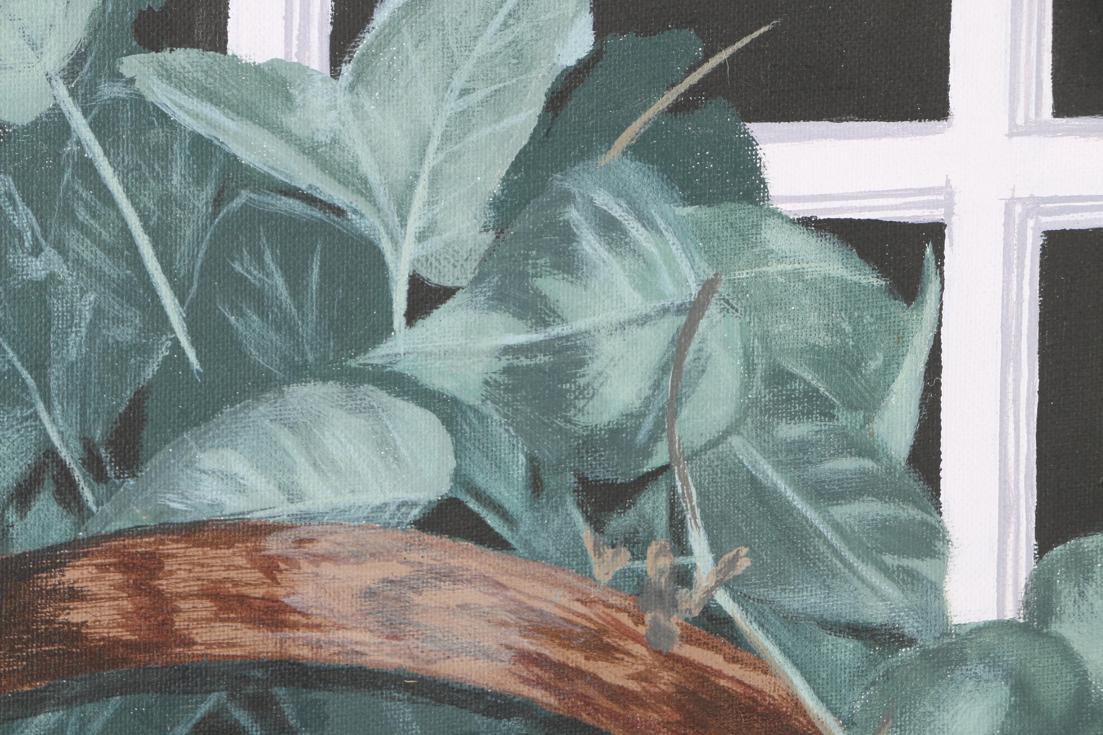 Oil Painting on Canvas of a Miniature Schnauzer