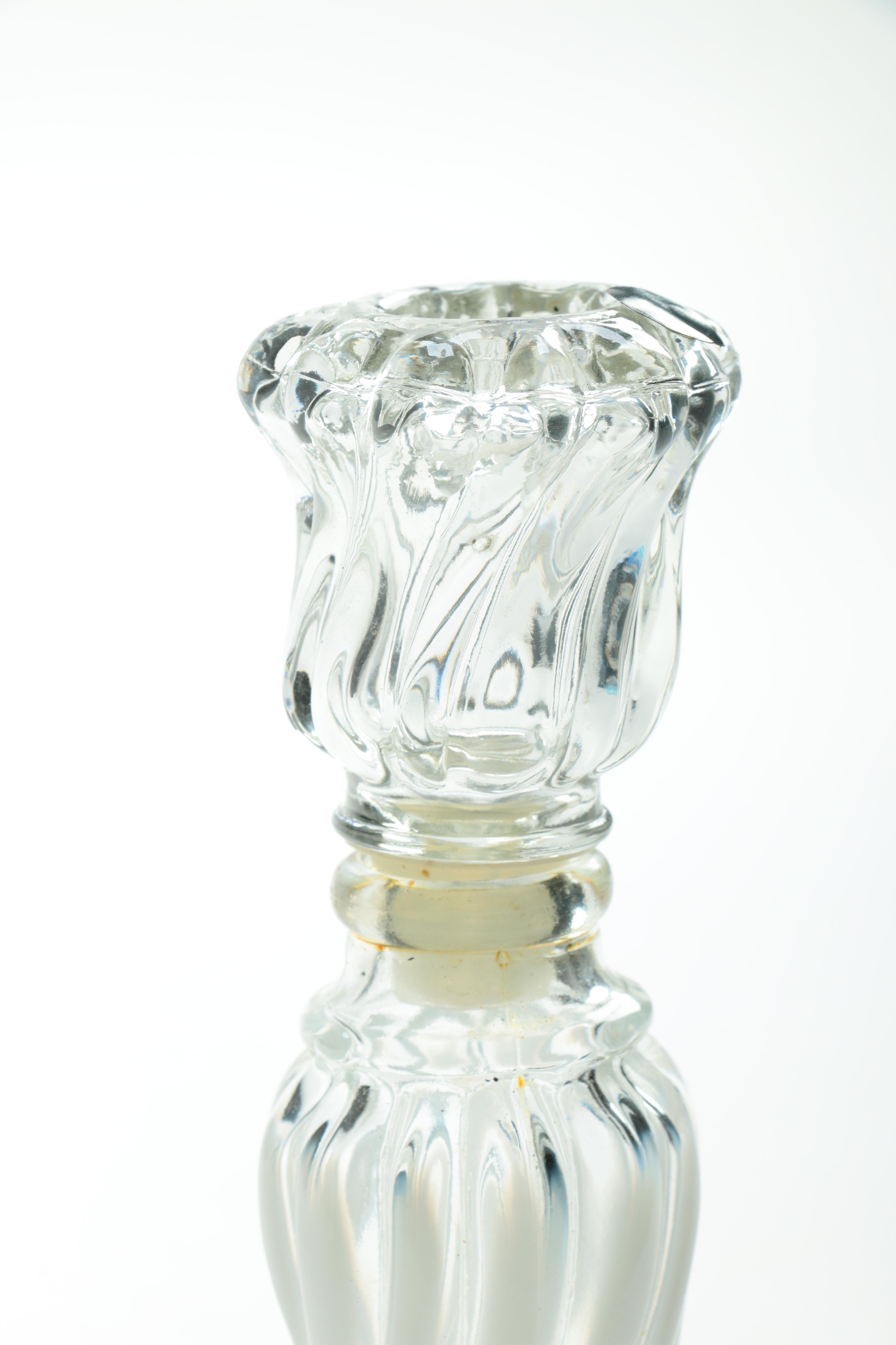 Pair of Avon "Opalique Candlestick" Charisma Cologne Decanters