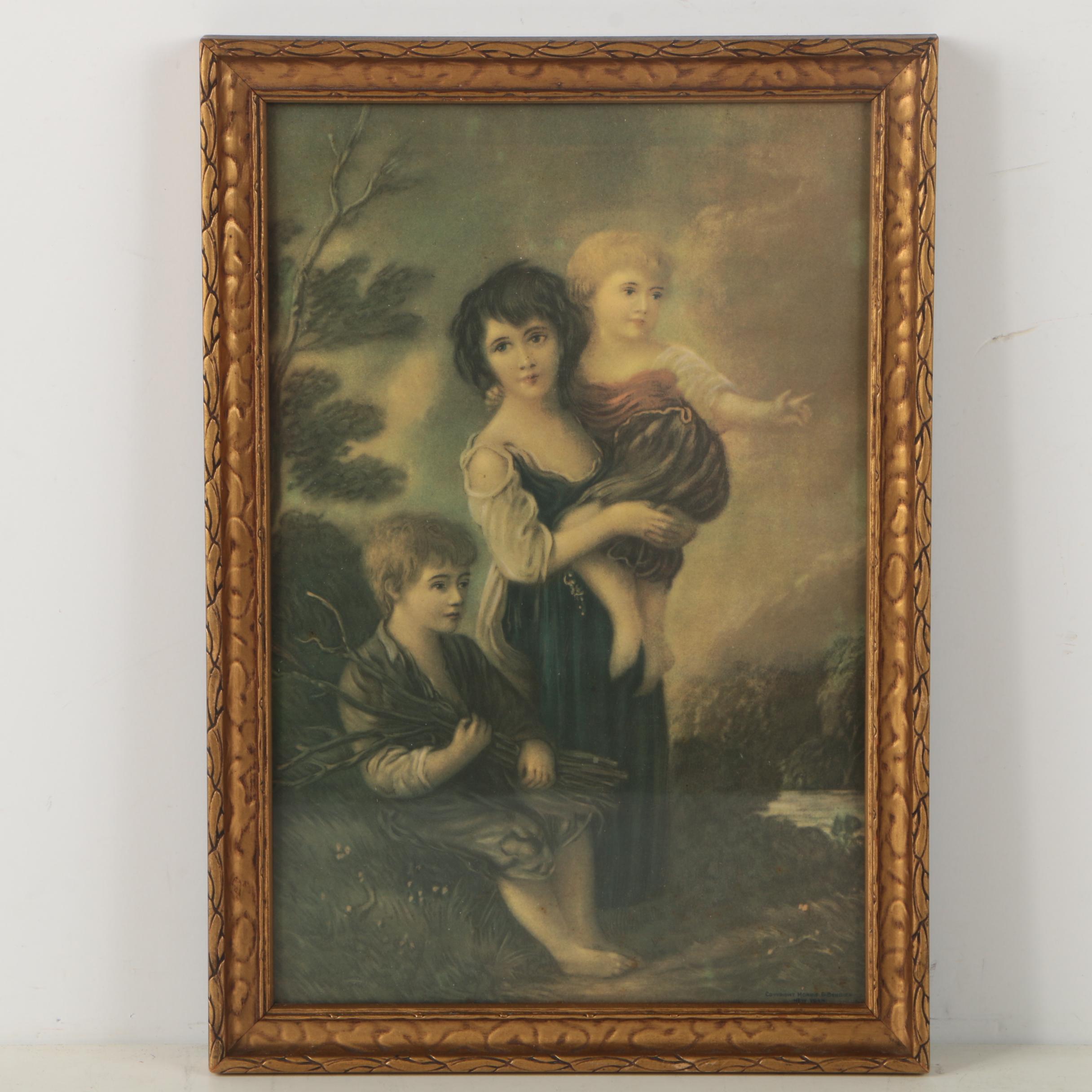After Thomas Gainsborough Offset Lithograph "Cottage Children"
